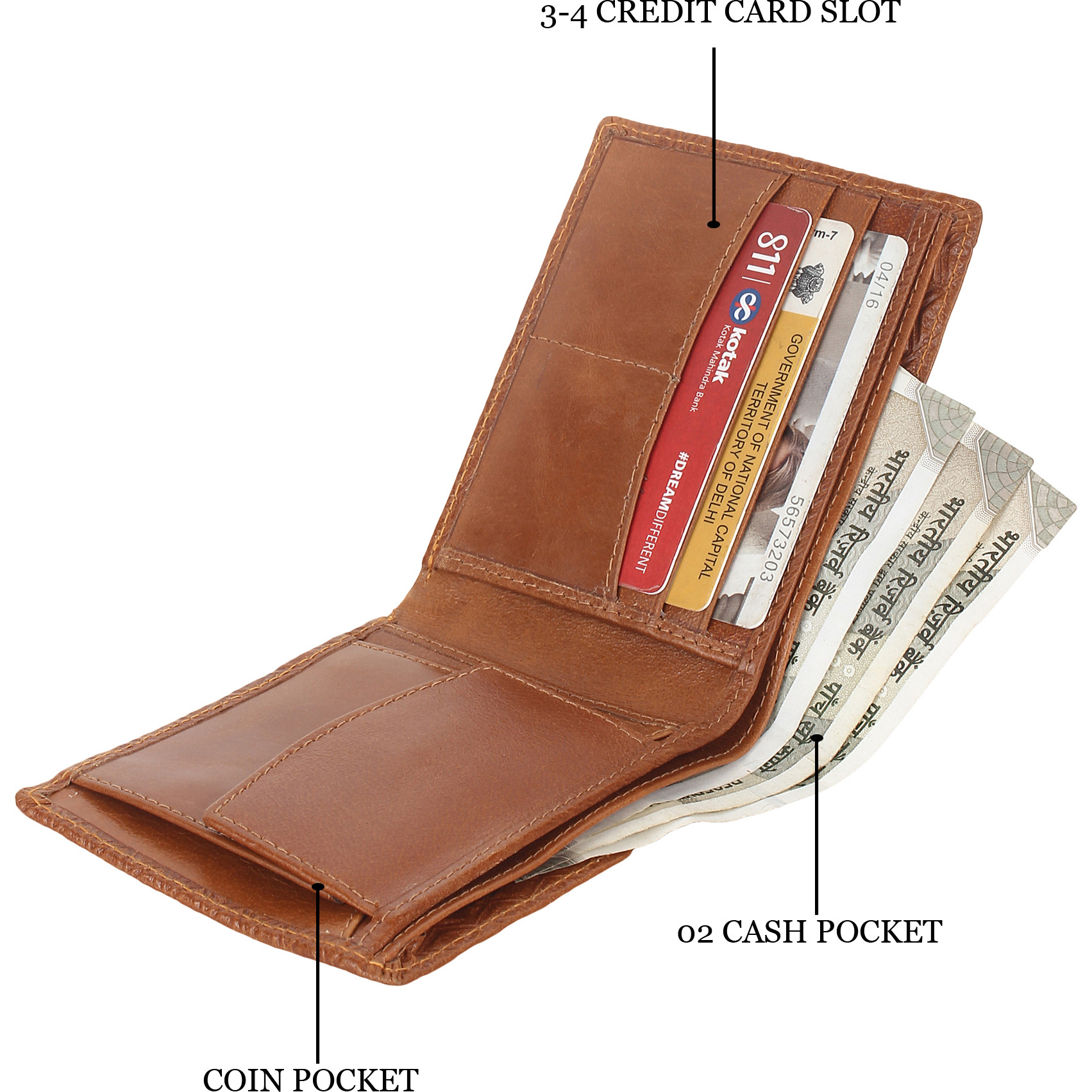 FIONA Mens Leather Bifold Wallet | Wallets For Men RFID Blocking | Genuine Leather | Extra Capacity Mens Brown Wallet |