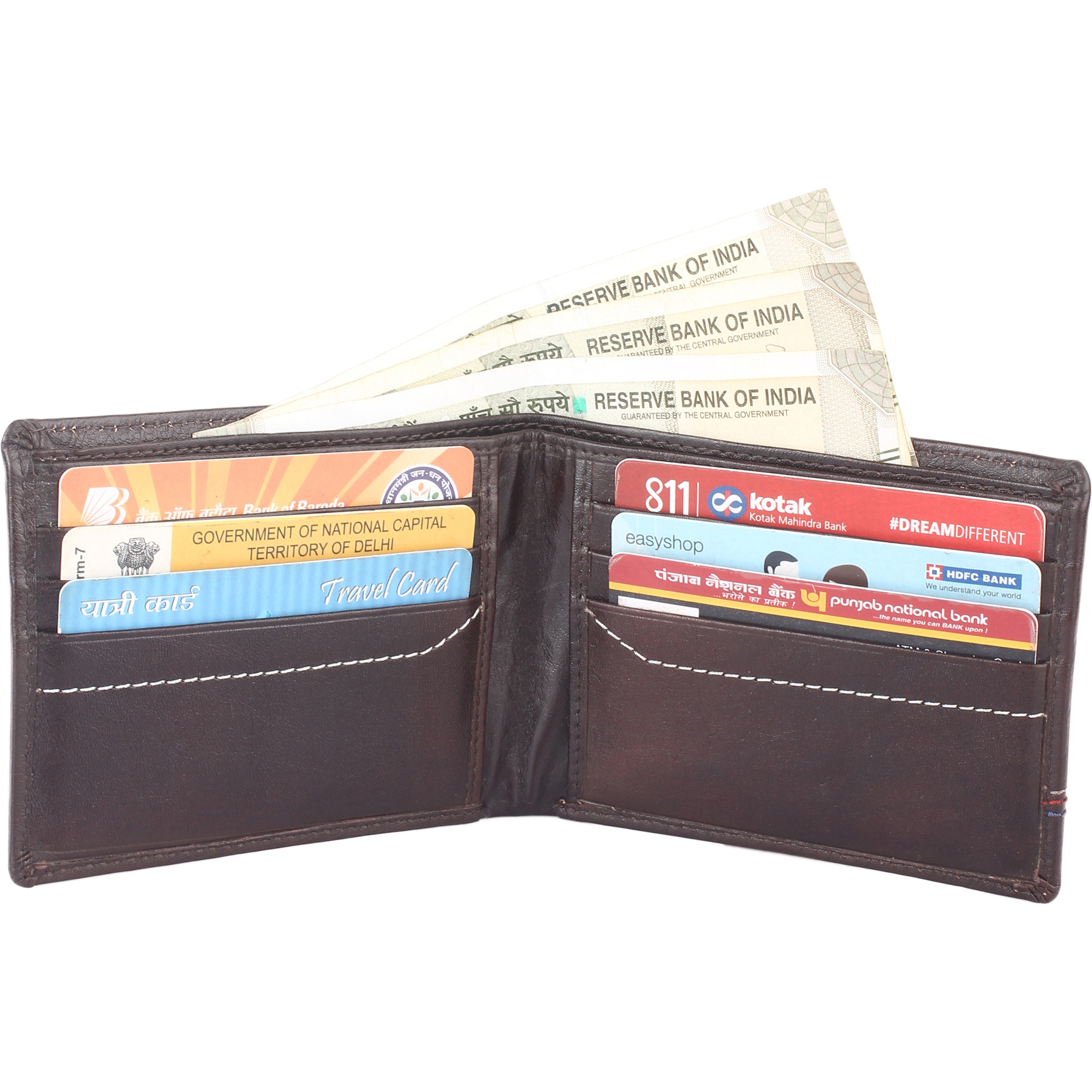 FIONA Mens Leather Bifold Wallet | Wallets For Men RFID Blocking | Genuine Leather | Extra Capacity Mens Brown Wallet |