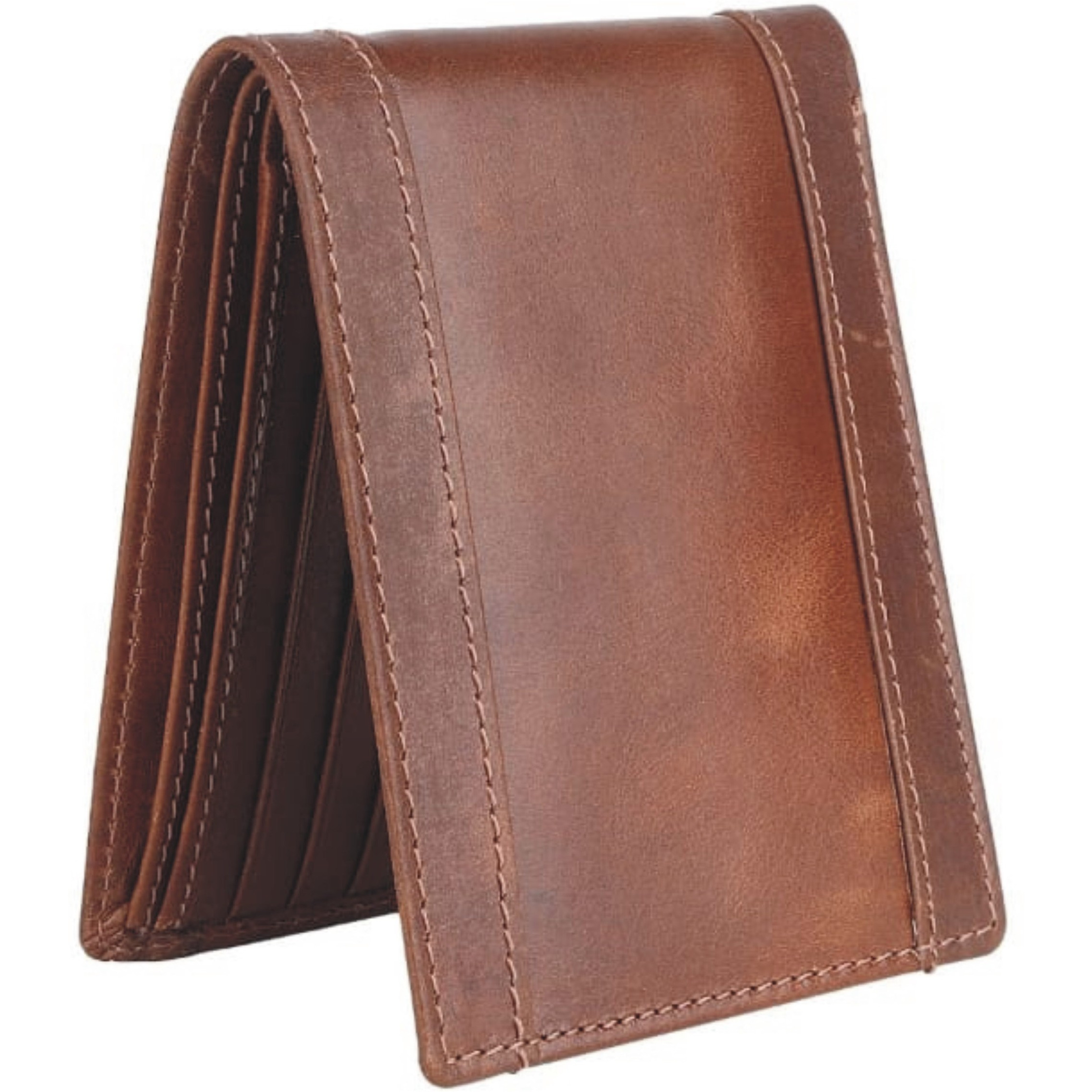 FIONA Mens Leather Bifold Wallet | Wallets For Men RFID Blocking | Genuine Leather | Extra Capacity Mens Brown Wallet |