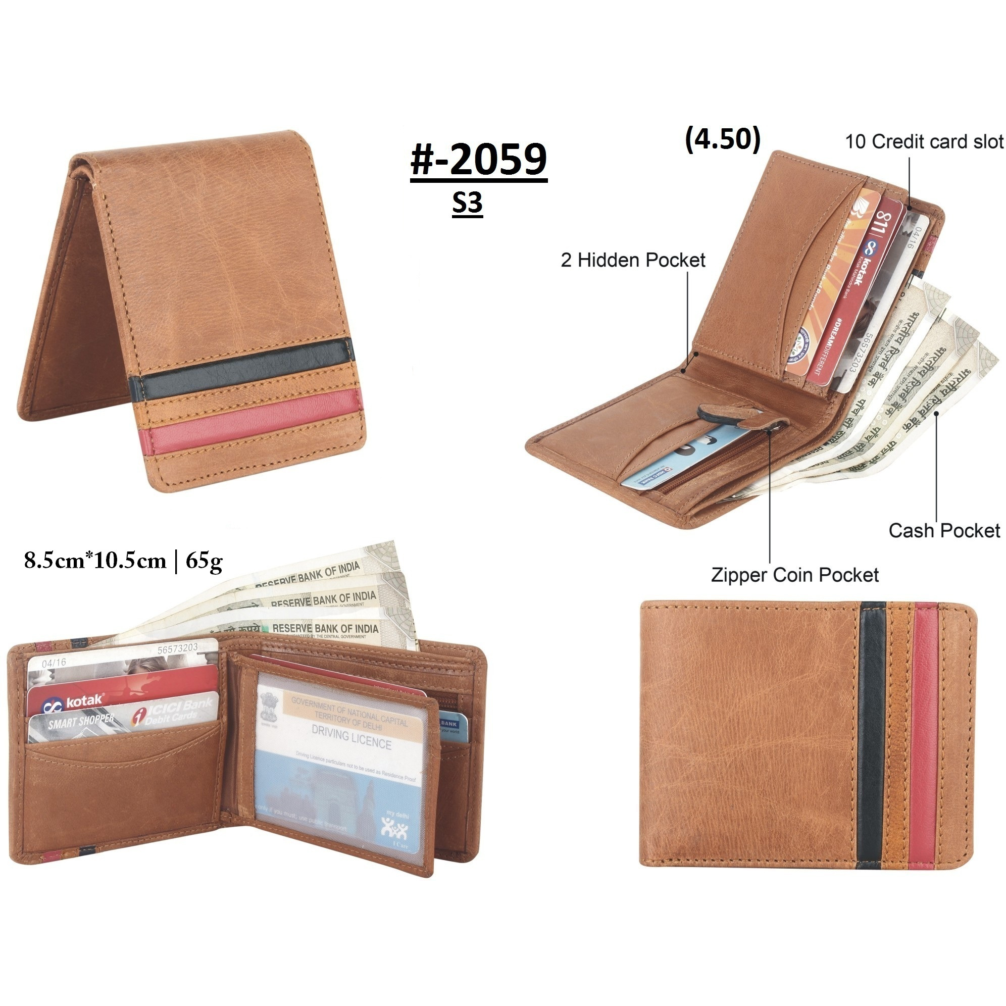 FIONA Mens Leather Bifold Wallet | Wallets For Men RFID Blocking | Genuine Leather | Extra Capacity Mens Brown Wallet |