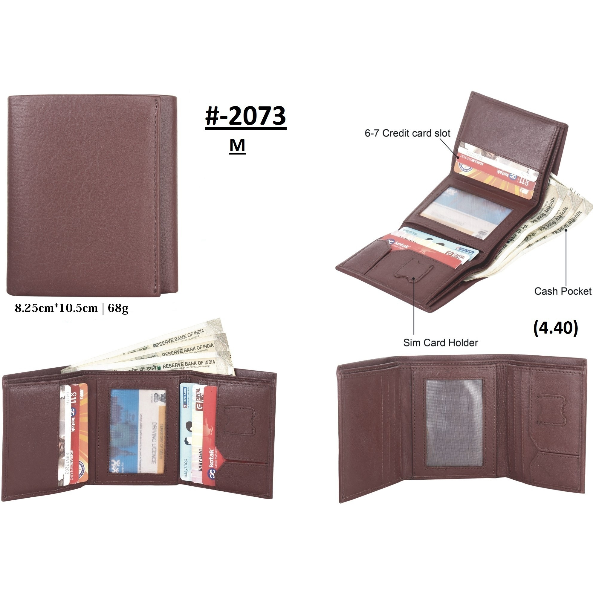 FIONA Mens Leather Bifold Wallet | Wallets For Men RFID Blocking | Genuine Leather | Extra Capacity Mens Brown Wallet |