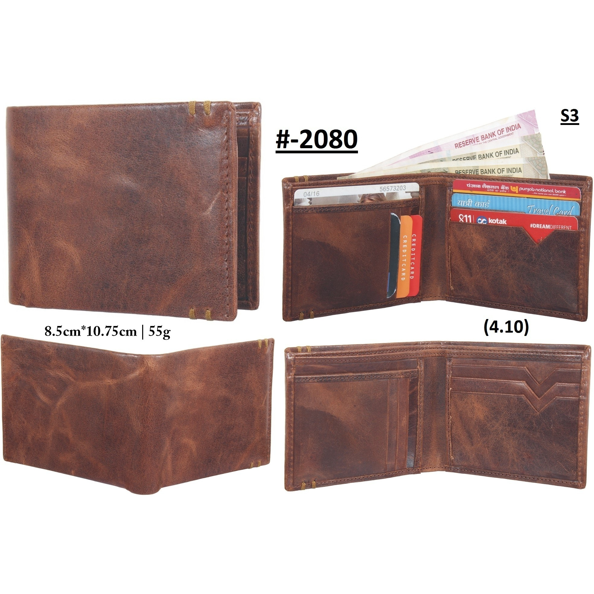 FIONA Mens Leather Bifold Wallet | Wallets For Men RFID Blocking | Genuine Leather | Extra Capacity Mens Brown Wallet |