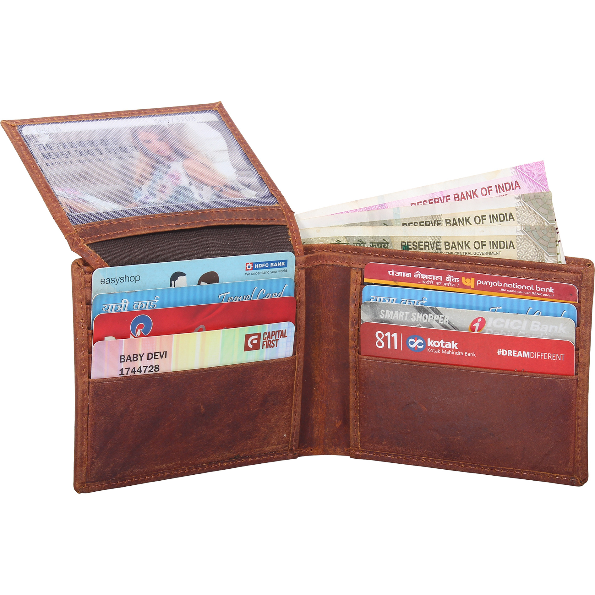 FIONA Mens Leather Bifold Wallet | Wallets For Men RFID Blocking | Genuine Leather | Extra Capacity Mens Brown Wallet |