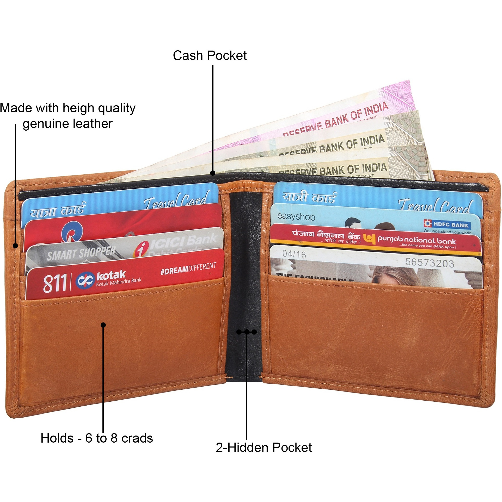 FIONA Mens Leather Bifold Wallet | Wallets For Men RFID Blocking | Genuine Leather | Extra Capacity Mens Brown Wallet |