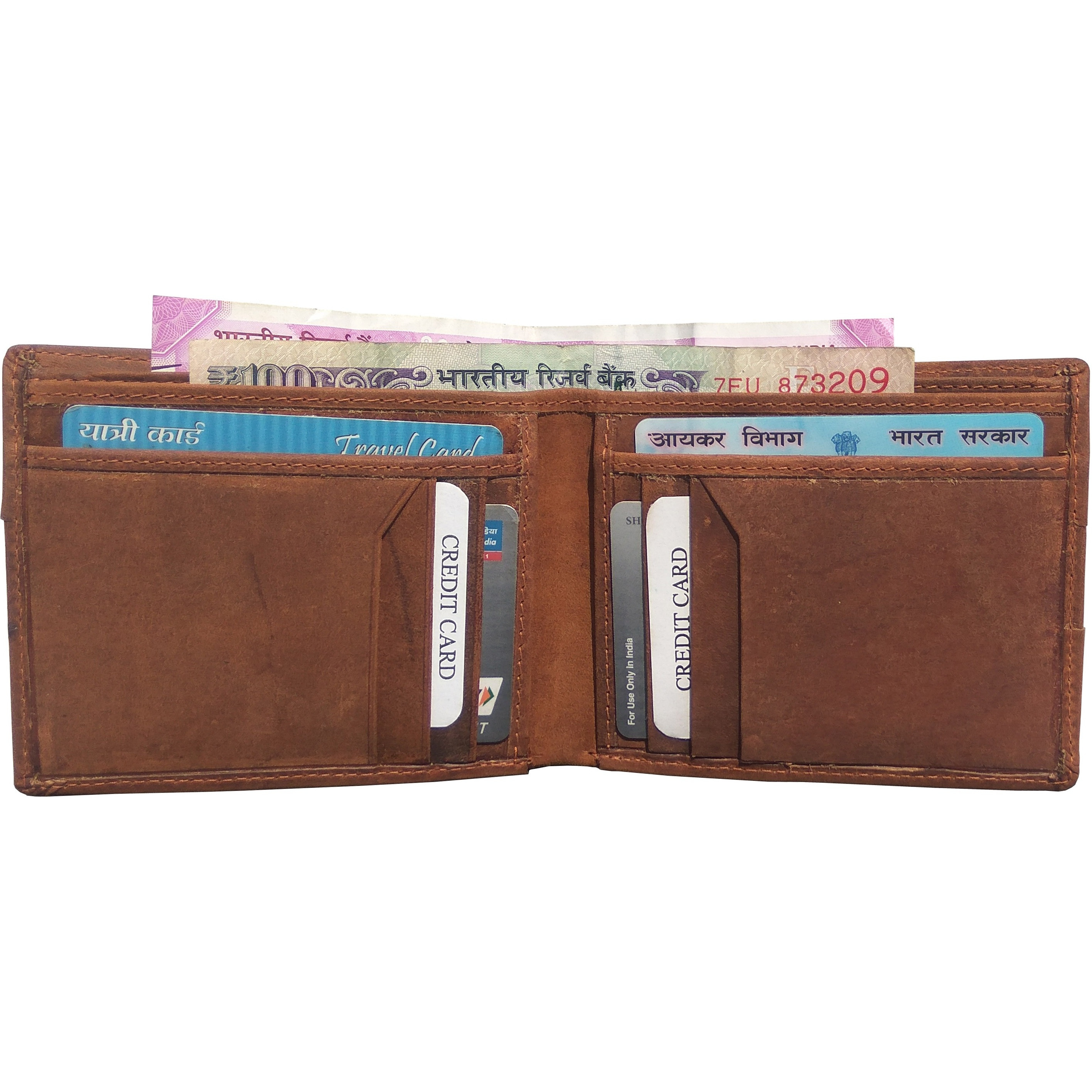 FIONA Mens Leather Bifold Wallet | Wallets For Men RFID Blocking | Genuine Leather | Extra Capacity Mens Brown Wallet |