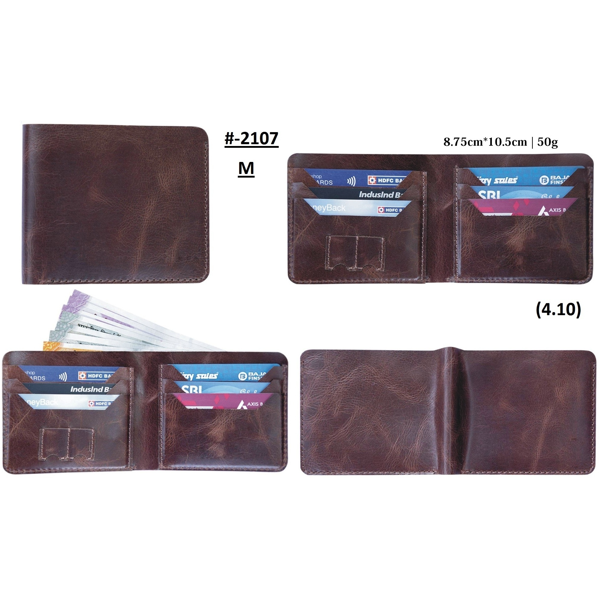 FIONA Mens Leather Bifold Wallet | Wallets For Men RFID Blocking | Genuine Leather | Extra Capacity Mens Brown Wallet |