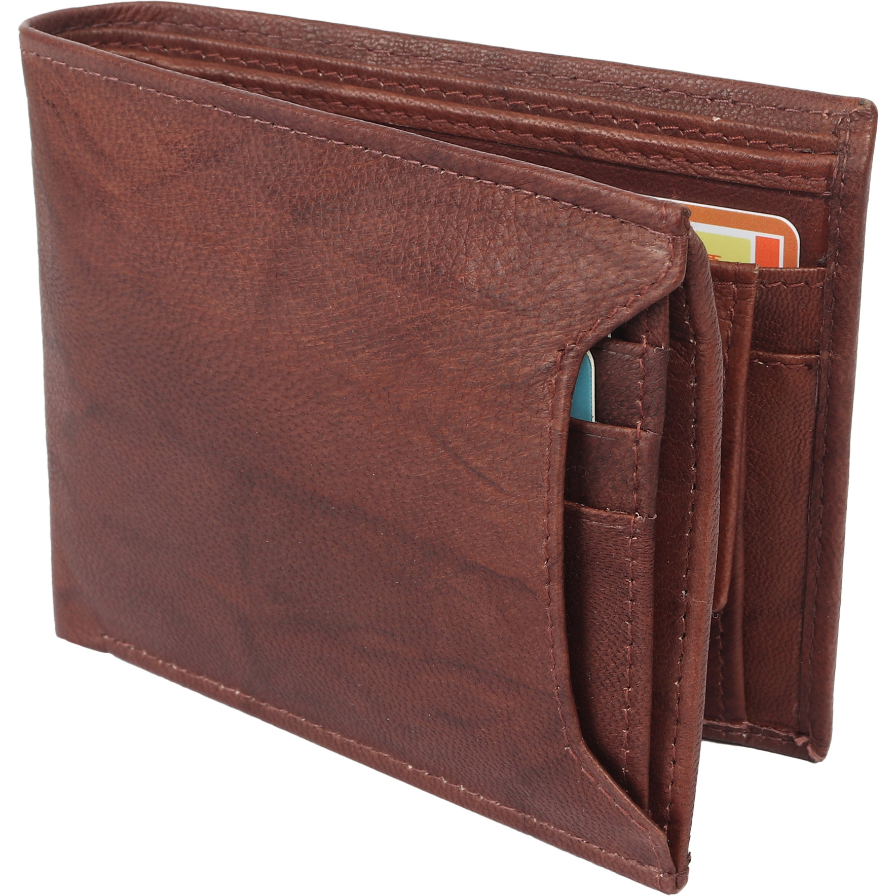 FIONA Mens Leather Bifold Wallet | Wallets For Men RFID Blocking | Genuine Leather | Extra Capacity Mens Brown Wallet |