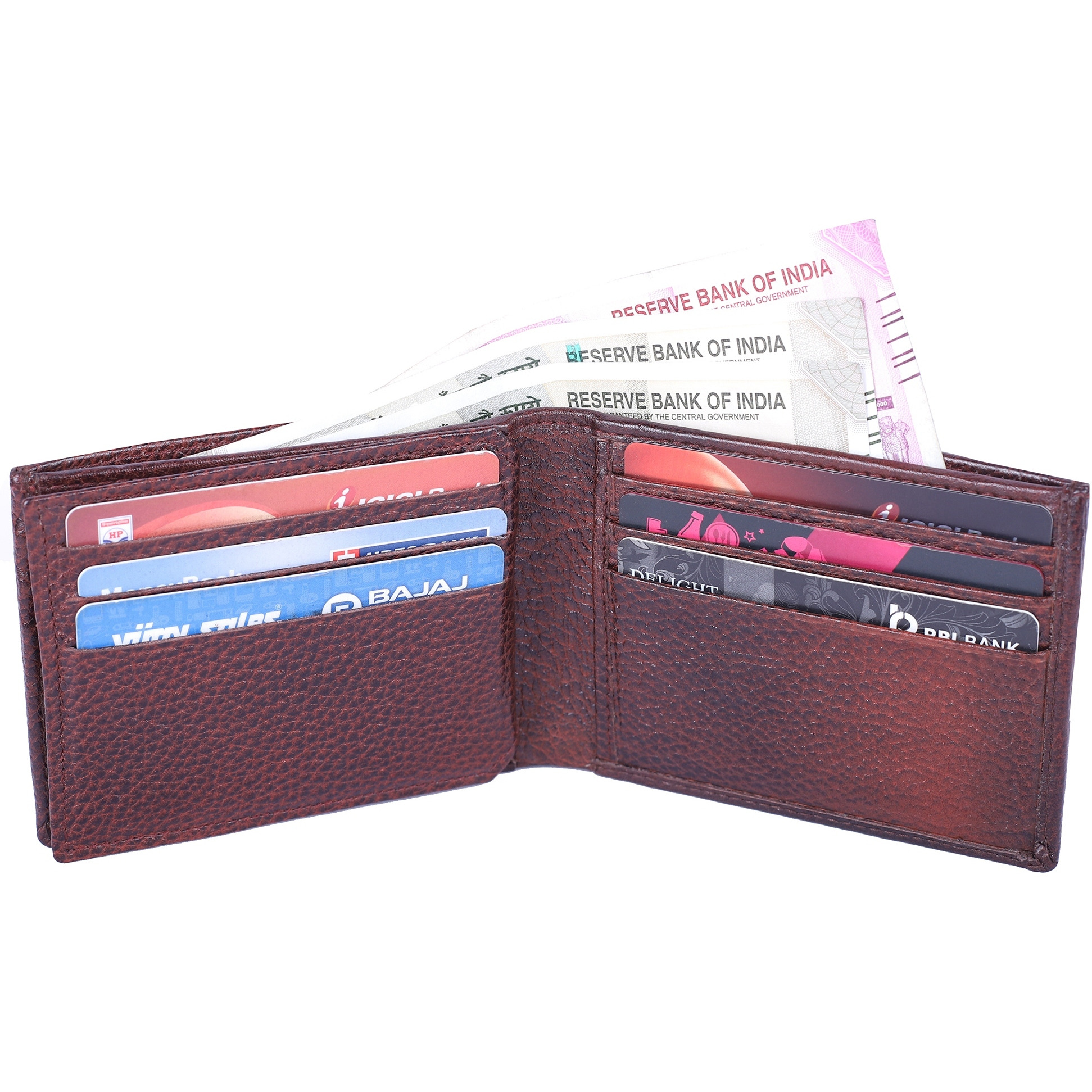 FIONA Mens Leather Bifold Wallet | Wallets For Men RFID Blocking | Genuine Leather | Extra Capacity Mens Brown Wallet |