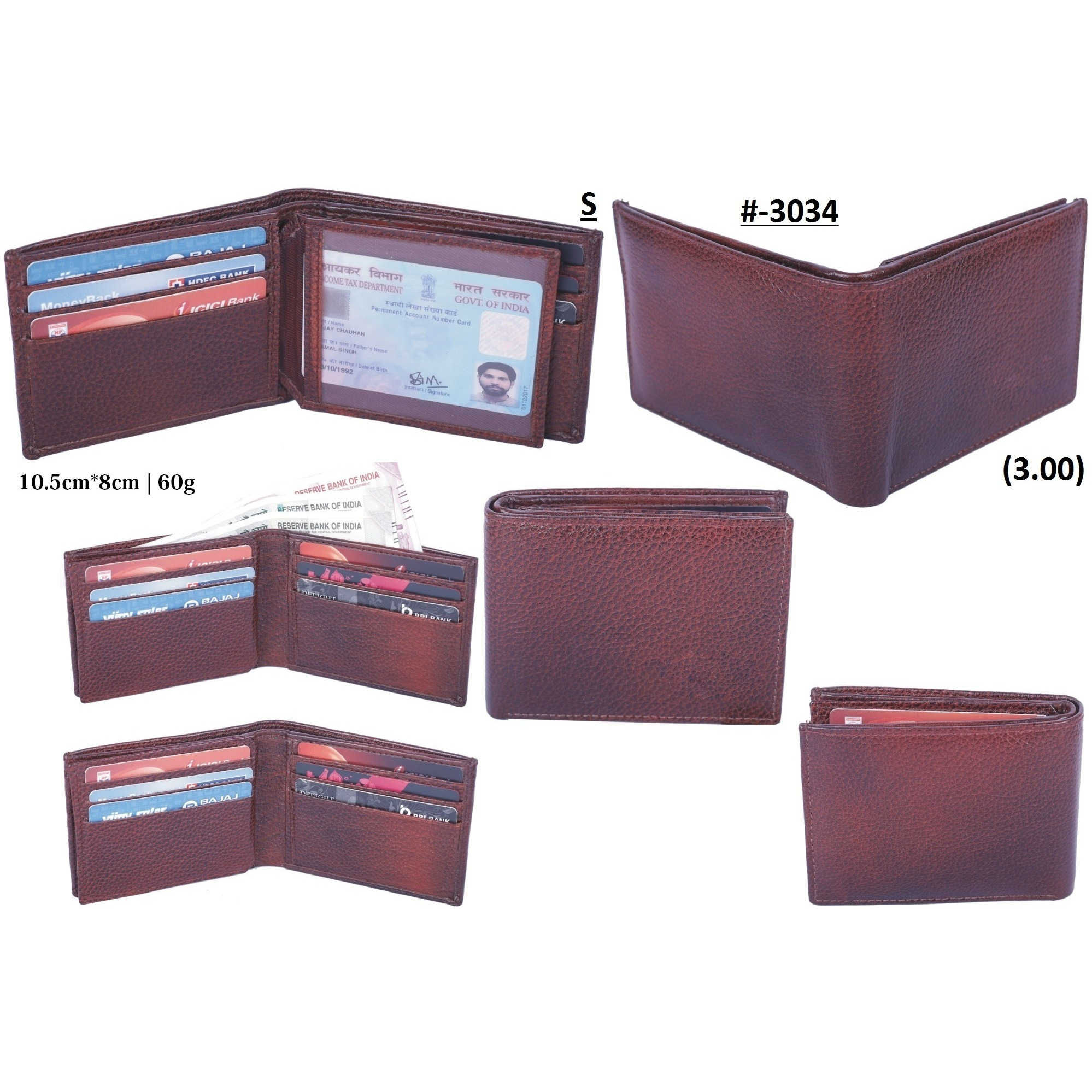 FIONA Mens Leather Bifold Wallet | Wallets For Men RFID Blocking | Genuine Leather | Extra Capacity Mens Brown Wallet |
