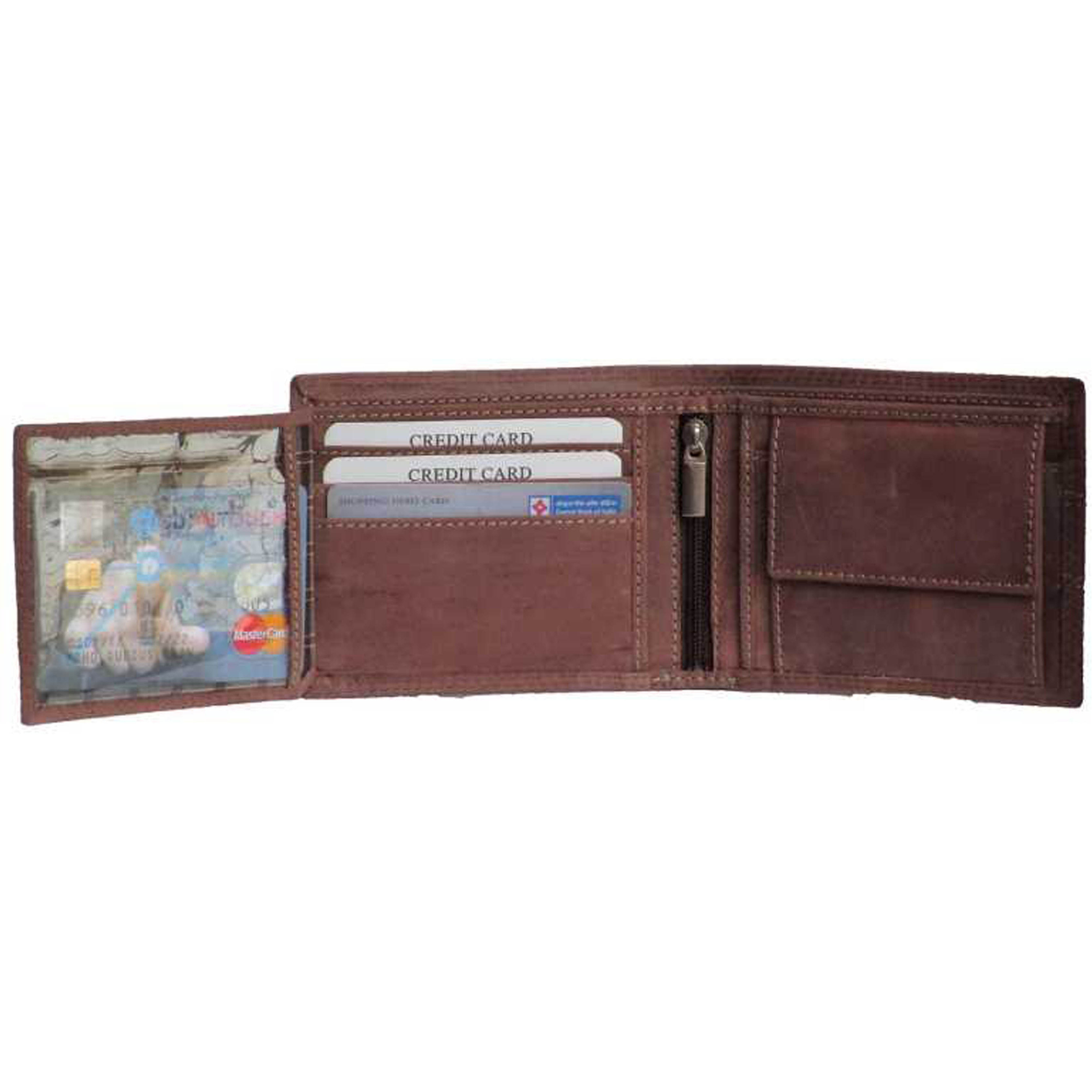 FIONA Mens Leather Bifold Wallet | Wallets For Men RFID Blocking | Genuine Leather | Extra Capacity Mens Brown Wallet |