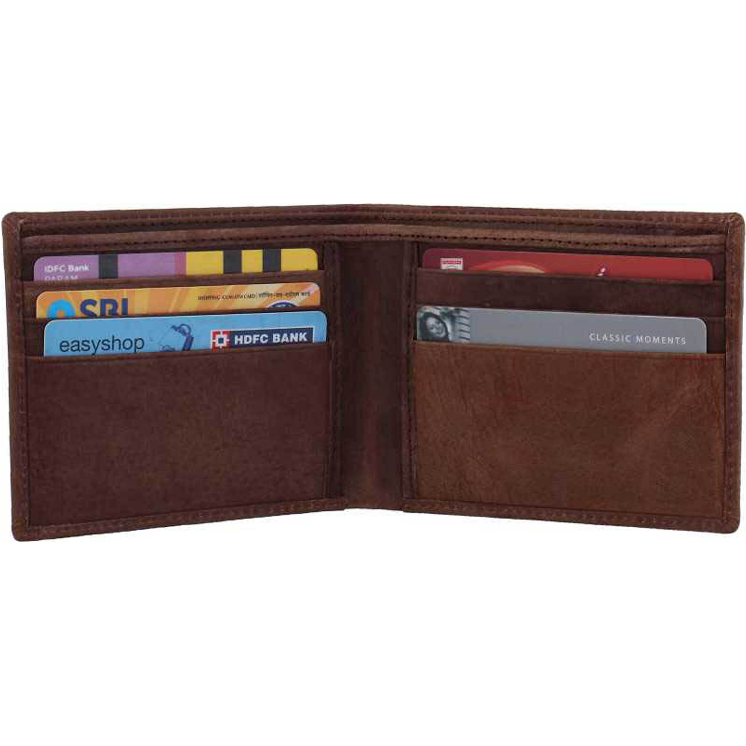 FIONA Mens Leather Bifold Wallet | Wallets For Men RFID Blocking | Genuine Leather | Extra Capacity Mens Brown Wallet |