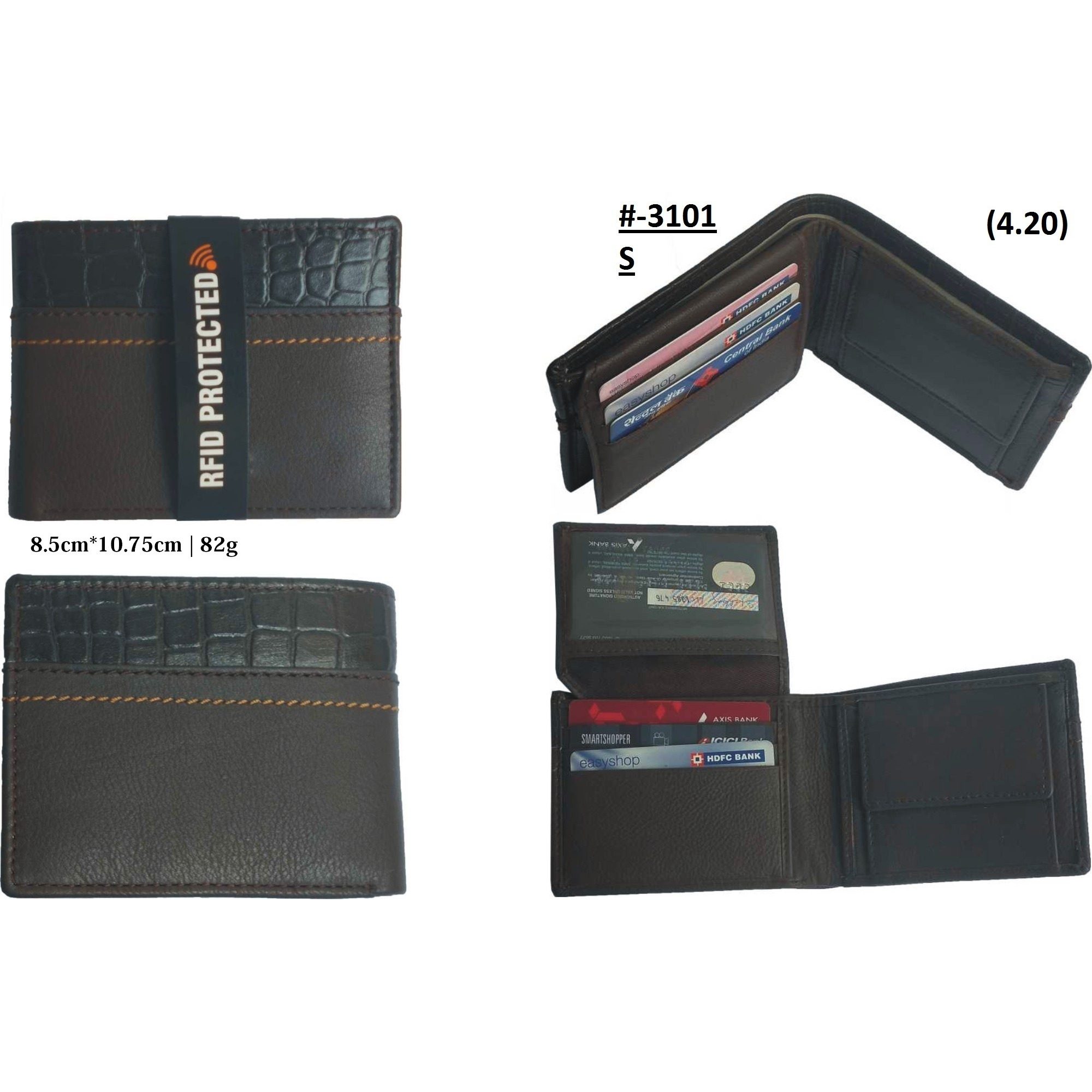FIONA Mens Leather Bifold Wallet | Wallets For Men RFID Blocking | Genuine Leather | Extra Capacity Mens Brown Wallet |