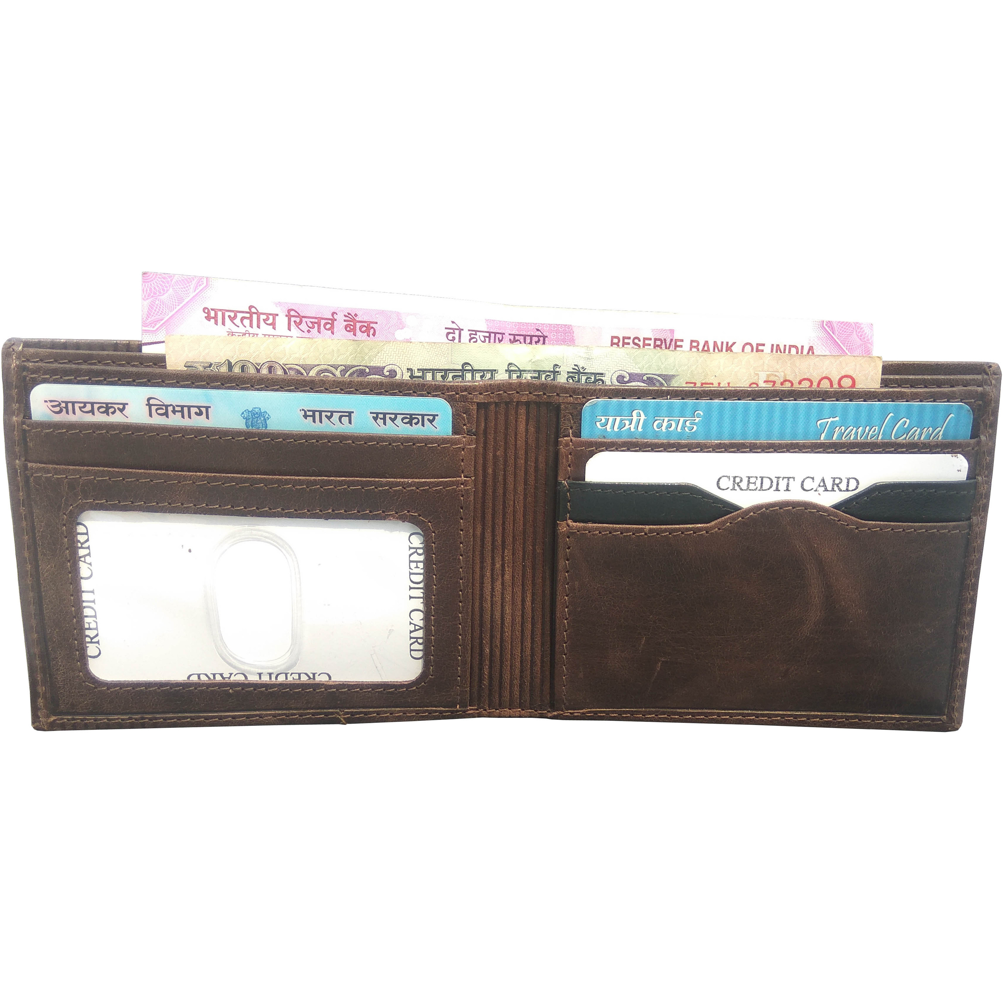 FIONA Mens Leather Bifold Wallet | Wallets For Men RFID Blocking | Genuine Leather | Extra Capacity Mens Brown Wallet |