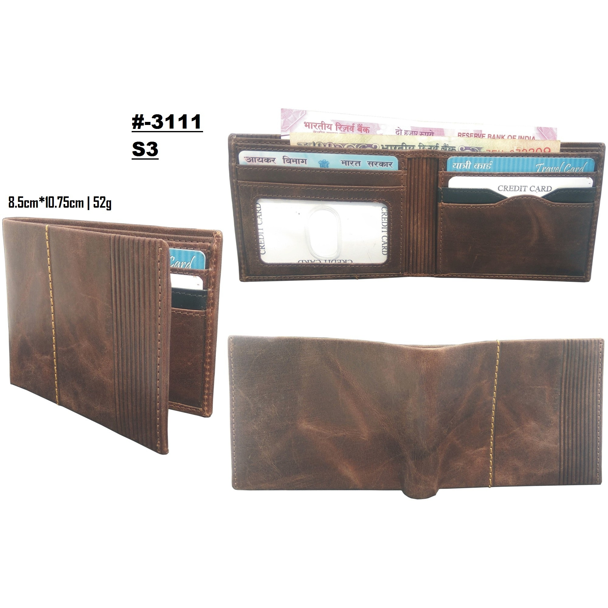 FIONA Mens Leather Bifold Wallet | Wallets For Men RFID Blocking | Genuine Leather | Extra Capacity Mens Brown Wallet |
