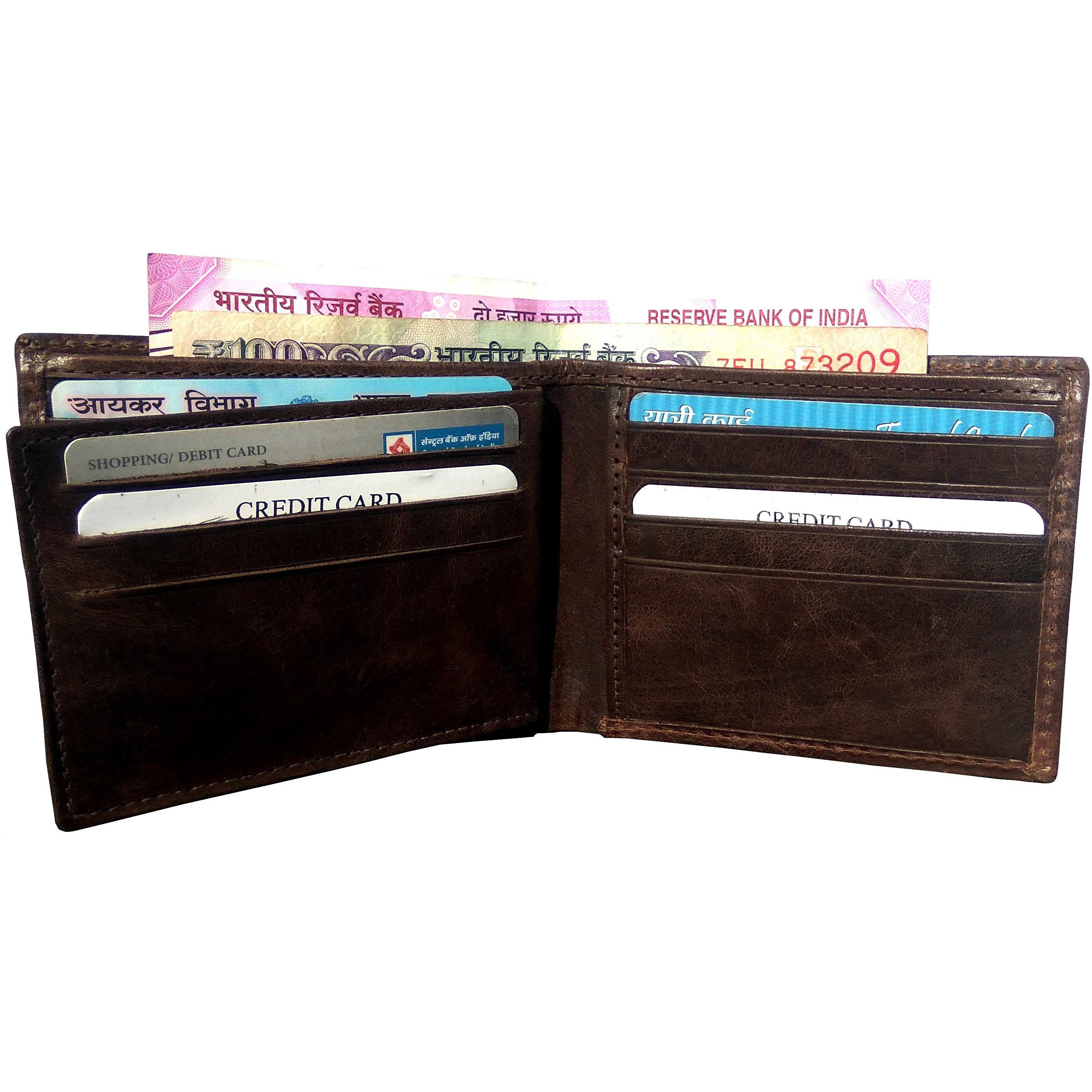 FIONA Mens Leather Bifold Wallet | Wallets For Men RFID Blocking | Genuine Leather | Extra Capacity Mens Brown Wallet |
