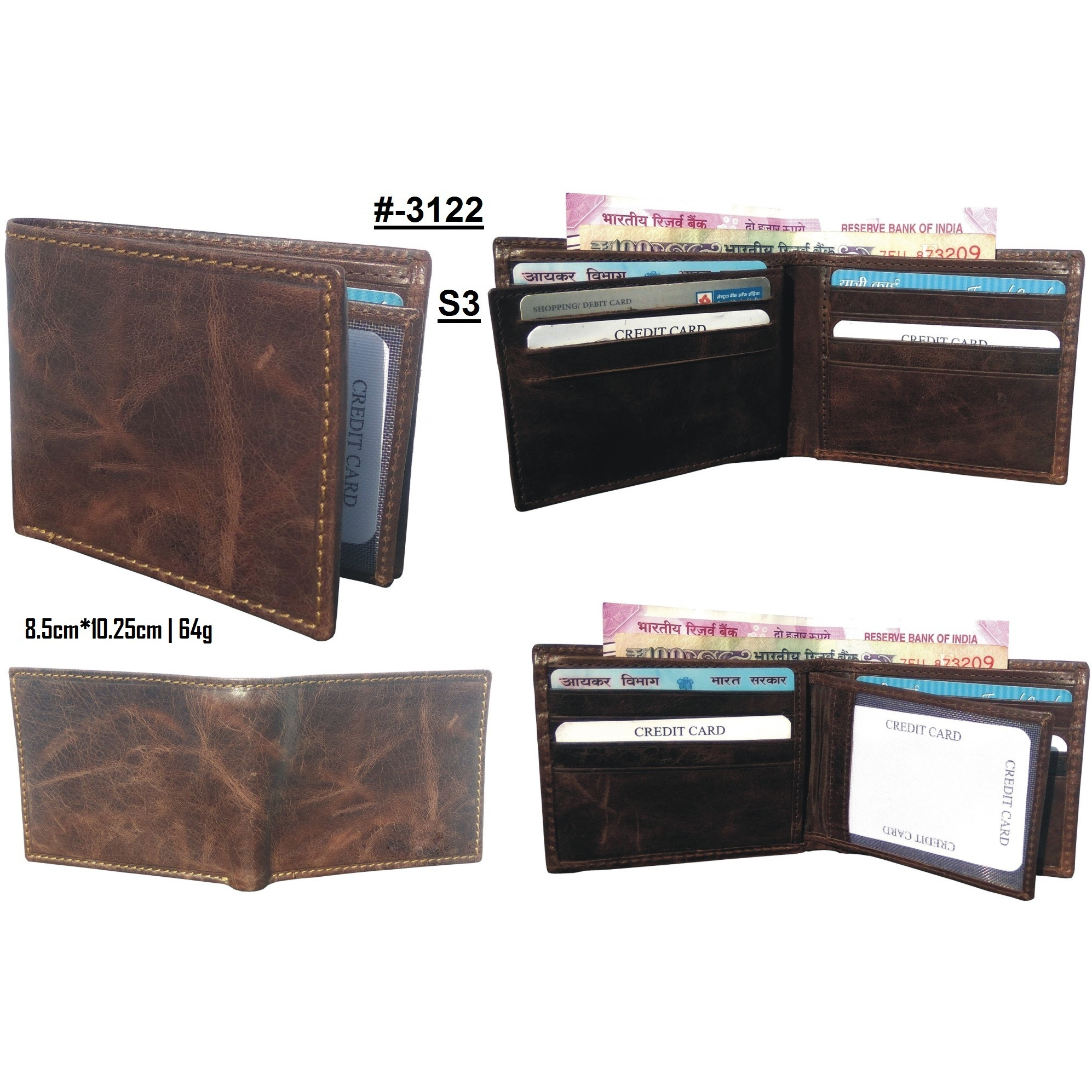 FIONA Mens Leather Bifold Wallet | Wallets For Men RFID Blocking | Genuine Leather | Extra Capacity Mens Brown Wallet |