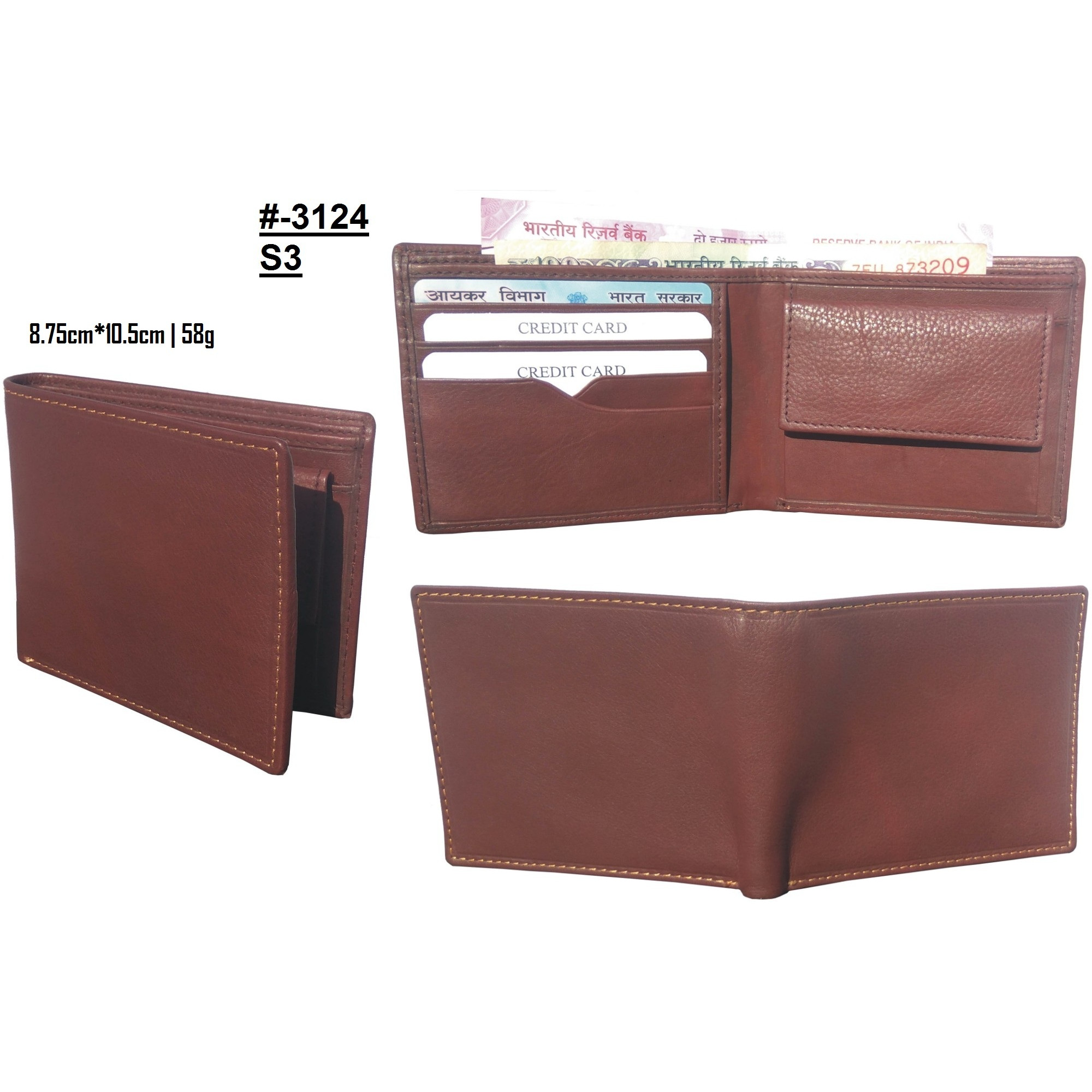 FIONA Mens Leather Bifold Wallet | Wallets For Men RFID Blocking | Genuine Leather | Extra Capacity Mens Brown Wallet |