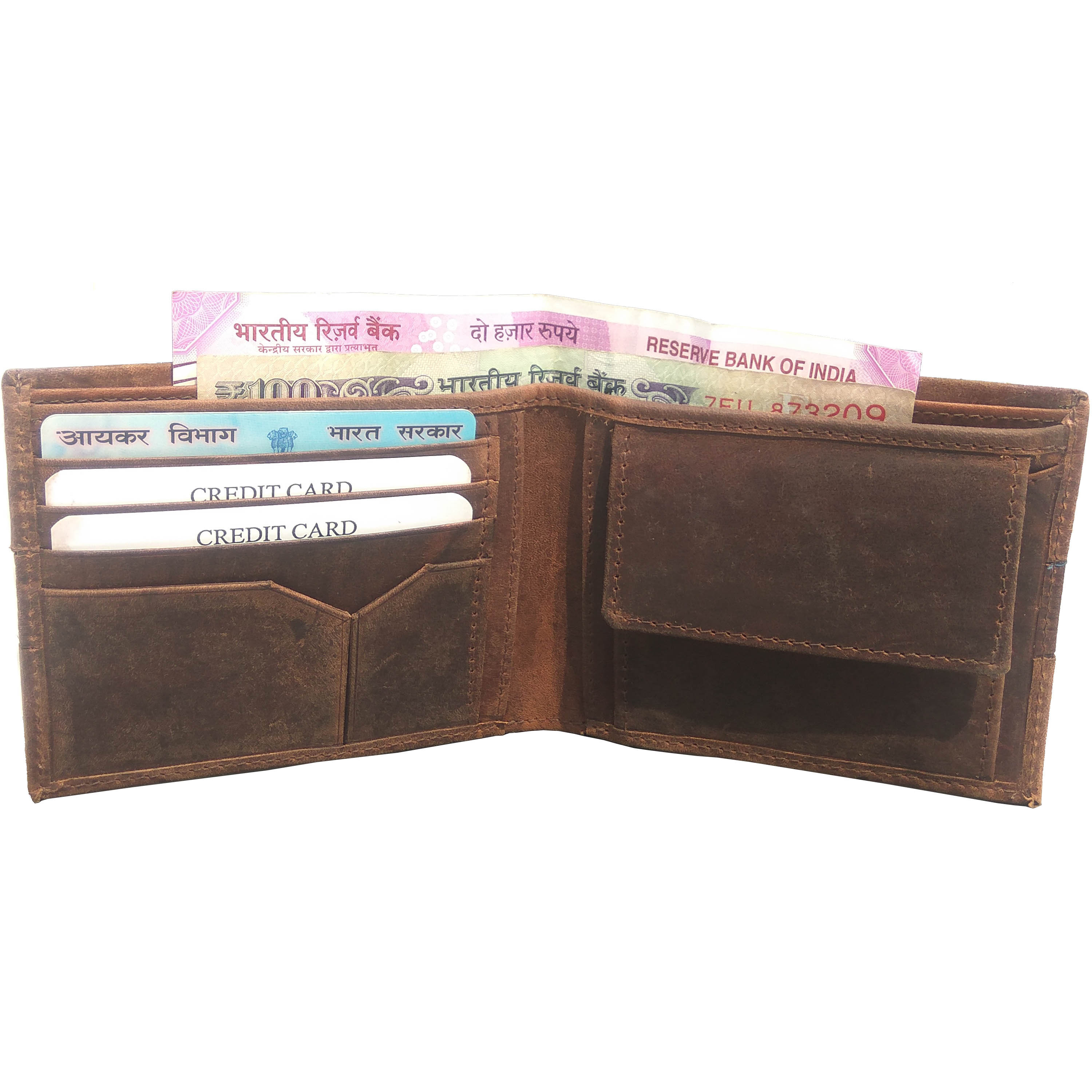 FIONA Mens Leather Bifold Wallet | Wallets For Men RFID Blocking | Genuine Leather | Extra Capacity Mens Brown Wallet |