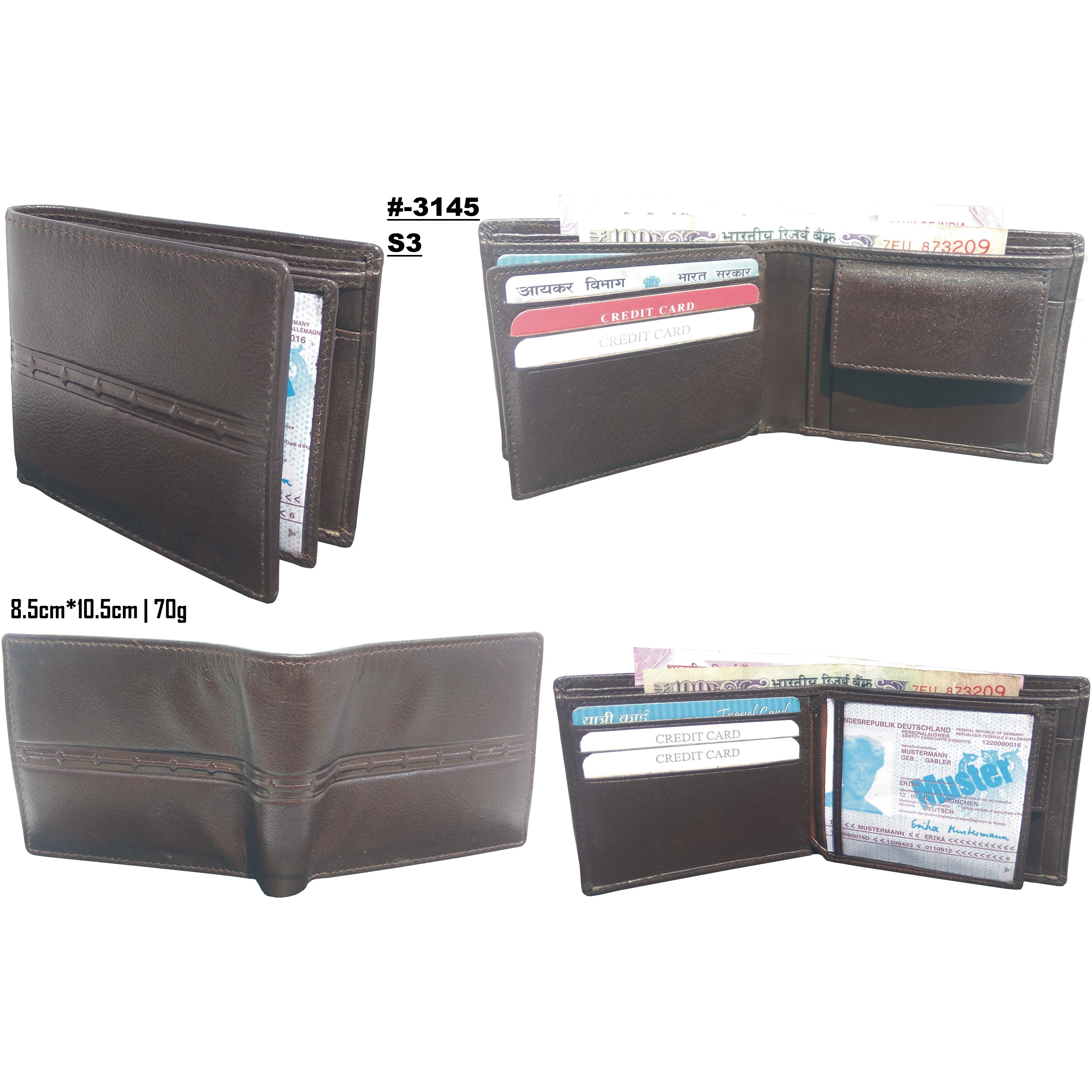 FIONA Mens Leather Bifold Wallet | Wallets For Men RFID Blocking | Genuine Leather | Extra Capacity Mens Brown Wallet |