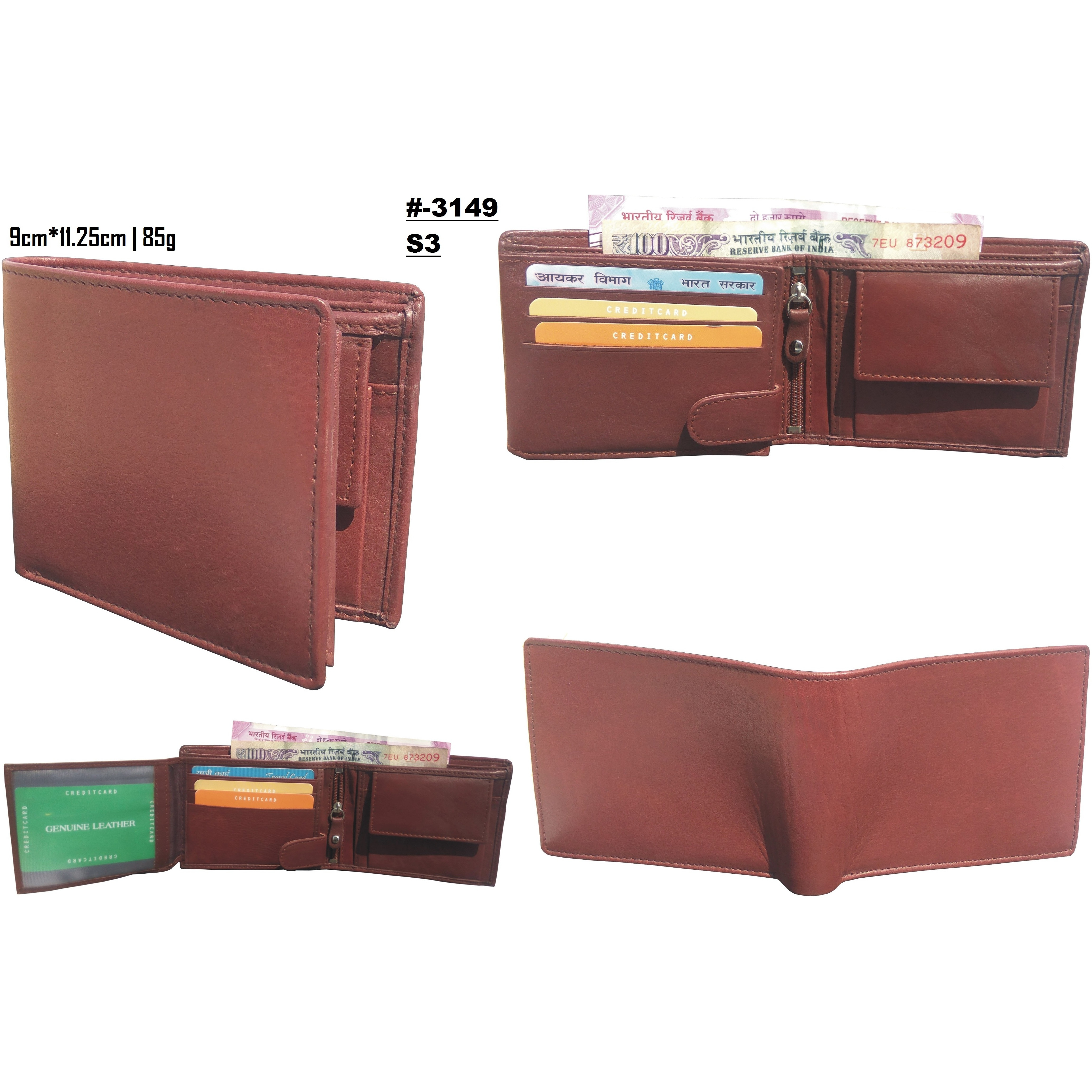 FIONA Mens Leather Bifold Wallet | Wallets For Men RFID Blocking | Genuine Leather | Extra Capacity Mens Brown Wallet |