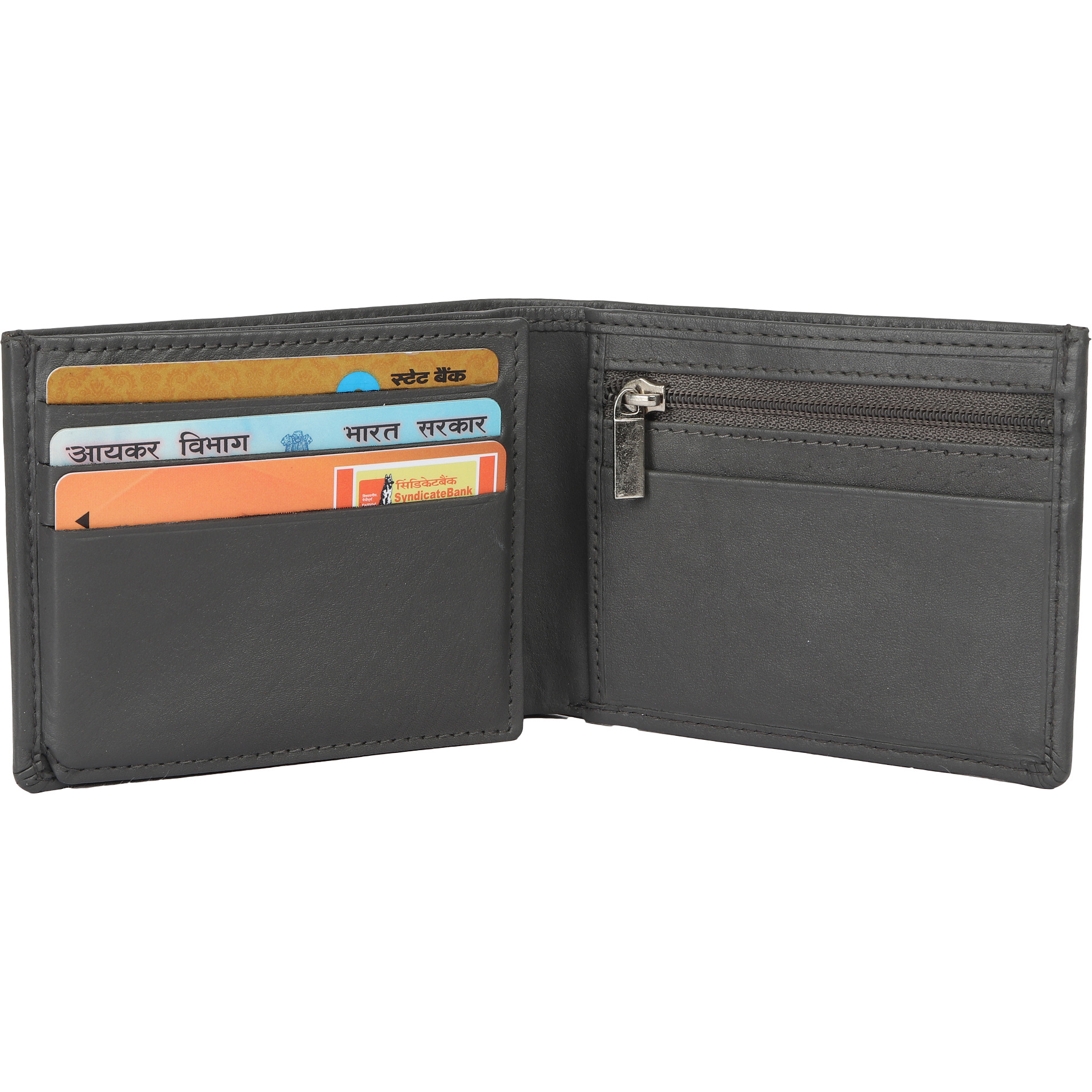 FIONA Mens Leather Bifold Wallet | Wallets For Men RFID Blocking | Genuine Leather | Extra Capacity Mens Grey Wallet |
