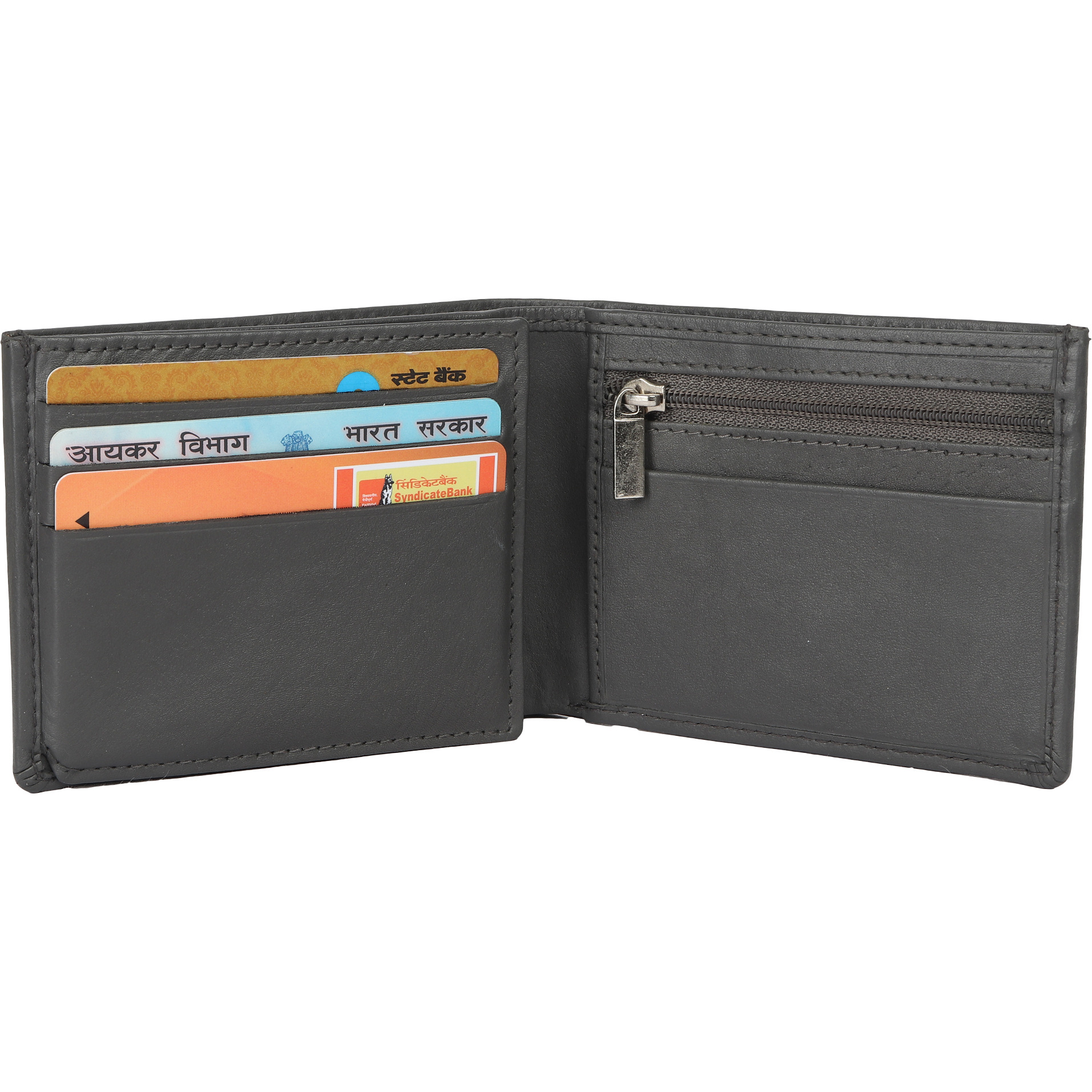 FIONA Mens Leather Bifold Wallet | Wallets For Men RFID Blocking | Genuine Leather | Extra Capacity Mens Grey Wallet |