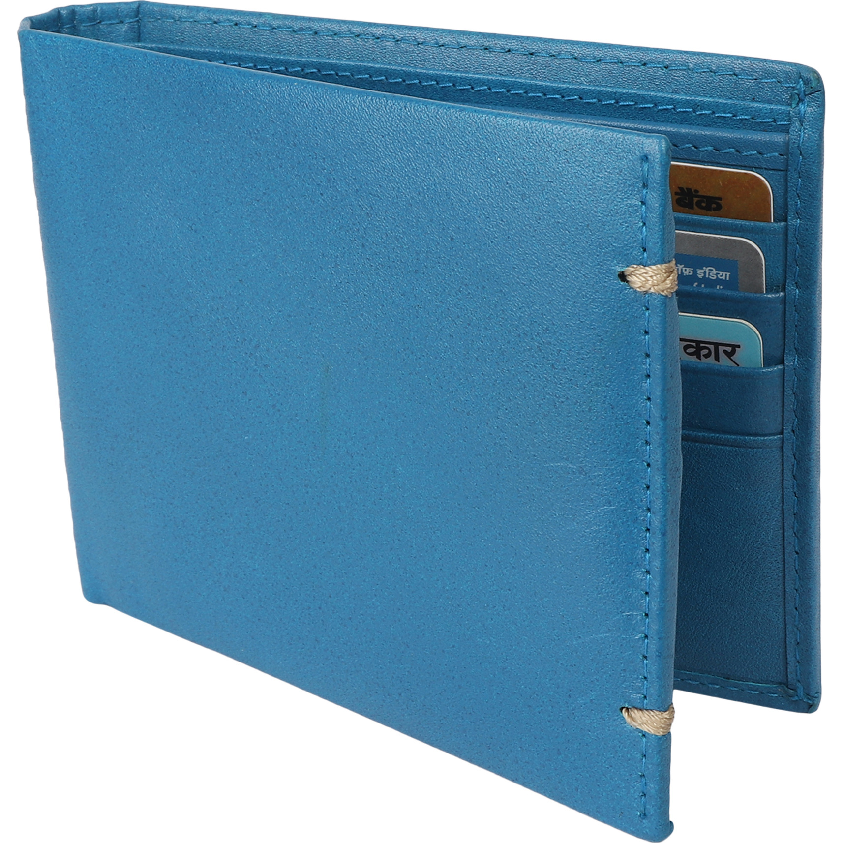 FIONA Mens Leather Bifold Wallet | Wallets For Men RFID Blocking | Genuine Leather | Extra Capacity Mens Blue Wallet |
