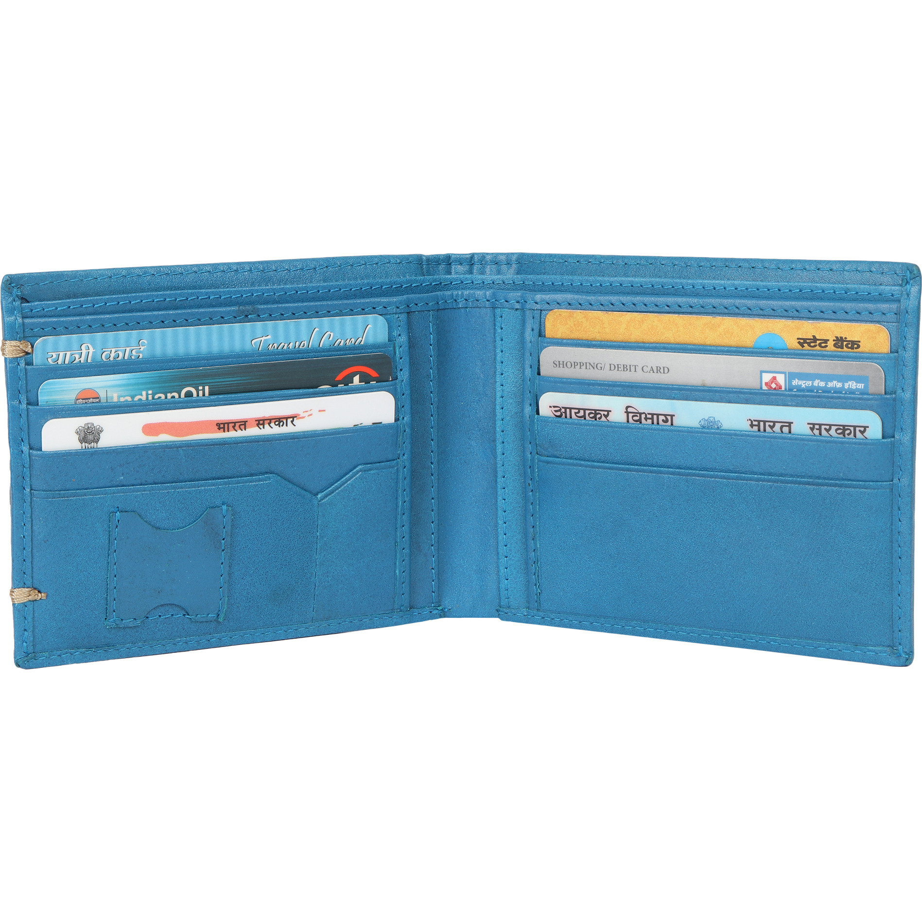 FIONA Mens Leather Bifold Wallet | Wallets For Men RFID Blocking | Genuine Leather | Extra Capacity Mens Blue Wallet |