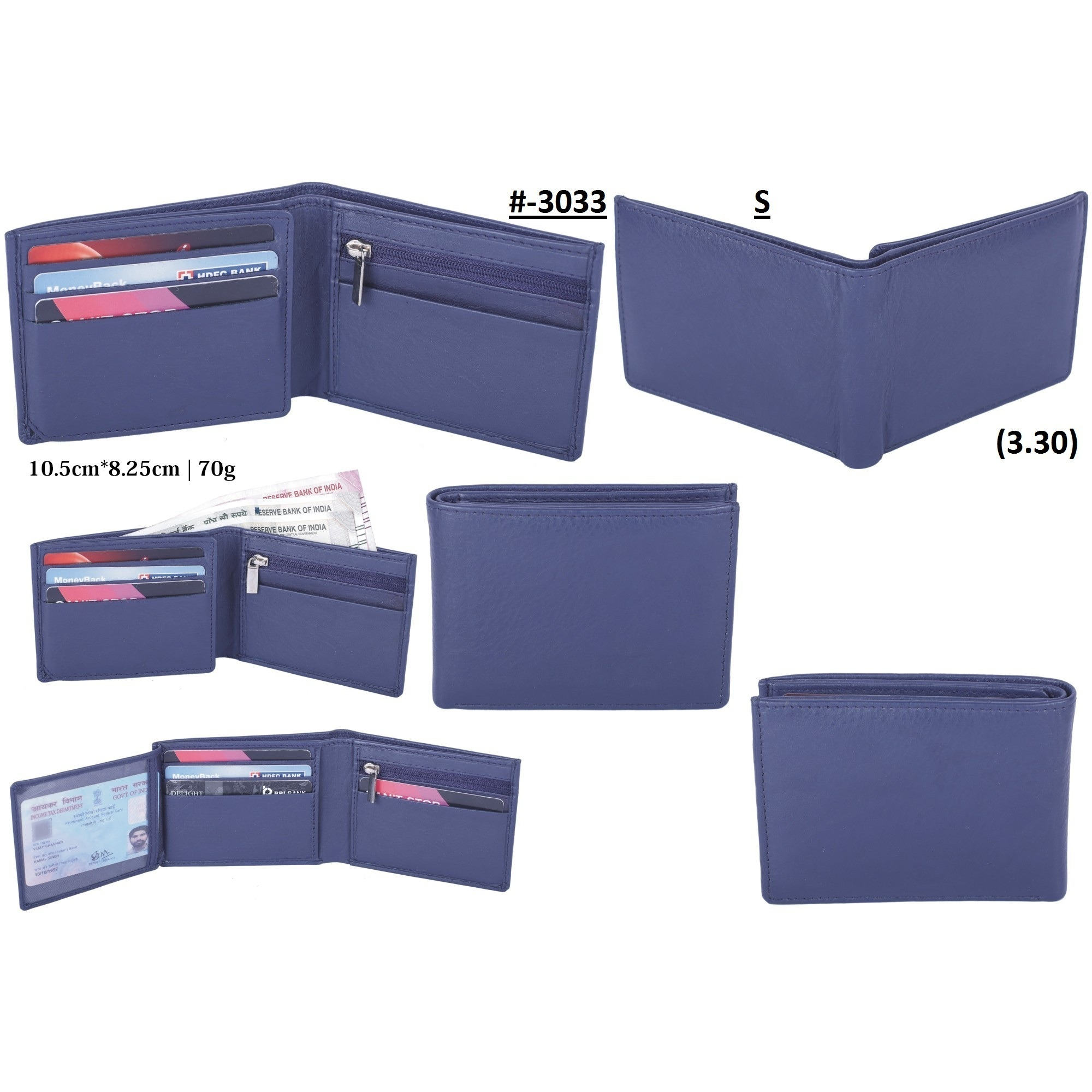 FIONA Mens Leather Bifold Wallet | Wallets For Men RFID Blocking | Genuine Leather | Extra Capacity Mens Blue Wallet |