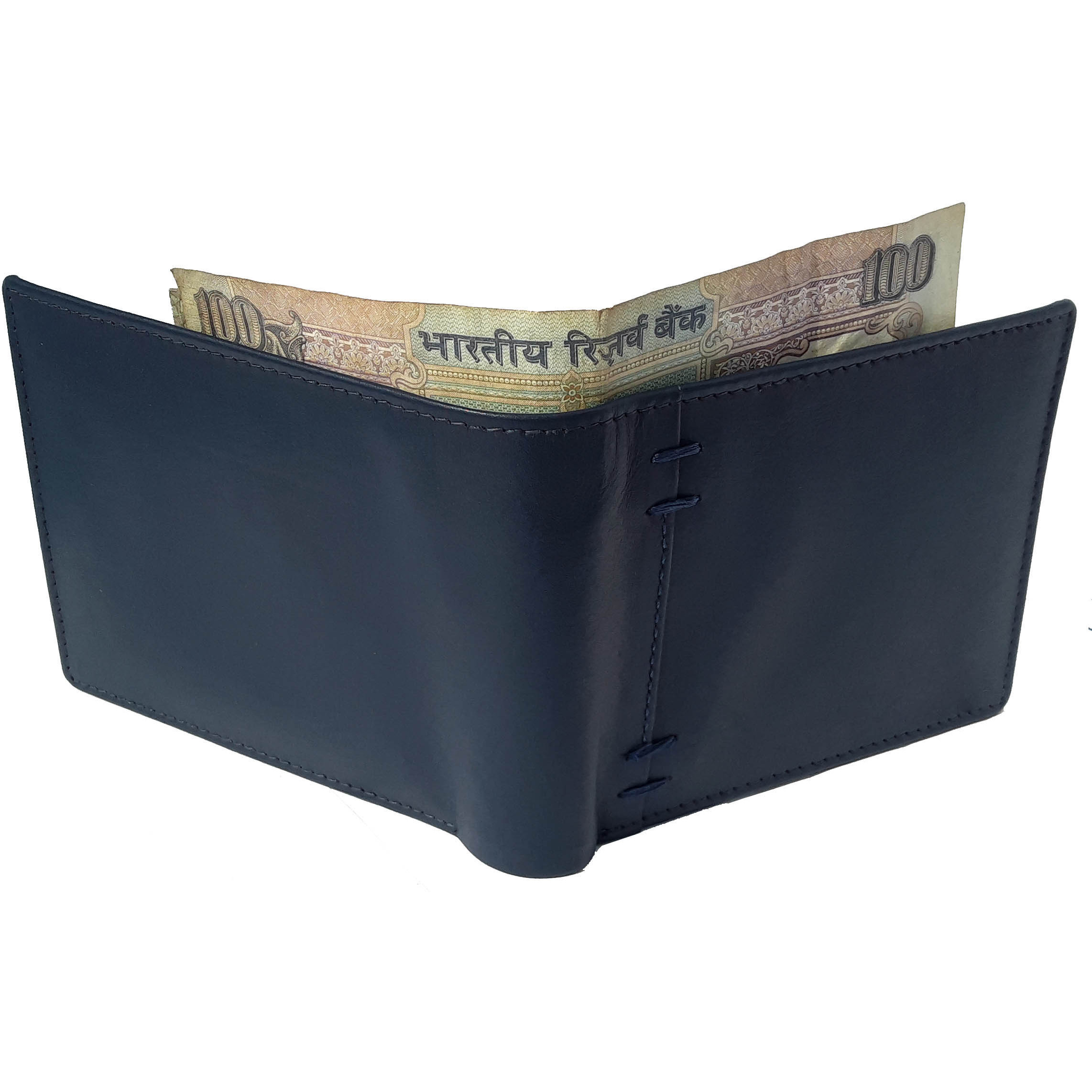 FIONA Mens Leather Bifold Wallet | Wallets For Men RFID Blocking | Genuine Leather | Extra Capacity Mens Blue Wallet |