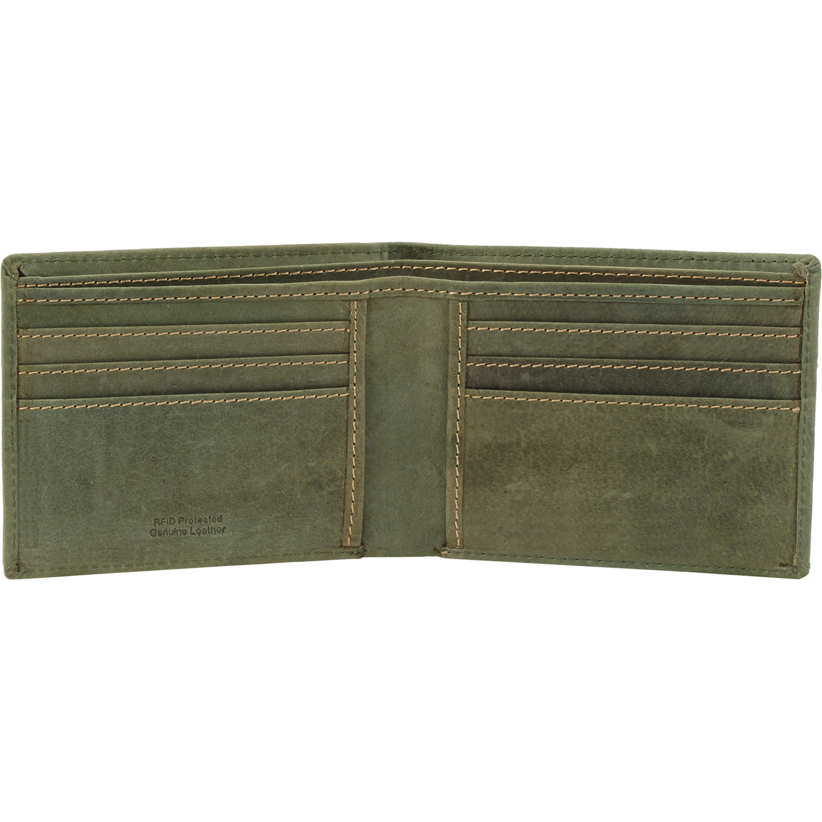 FIONA Mens Leather Bifold Wallet | Wallets For Men RFID Blocking | Genuine Leather | Extra Capacity Mens Green Wallet |