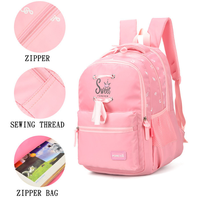 light pink school bag