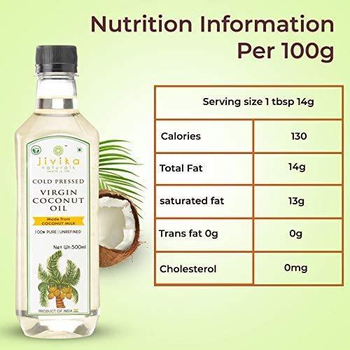 Jivika Naturals Cold-Pressed Virgin Coconut Oil 1L