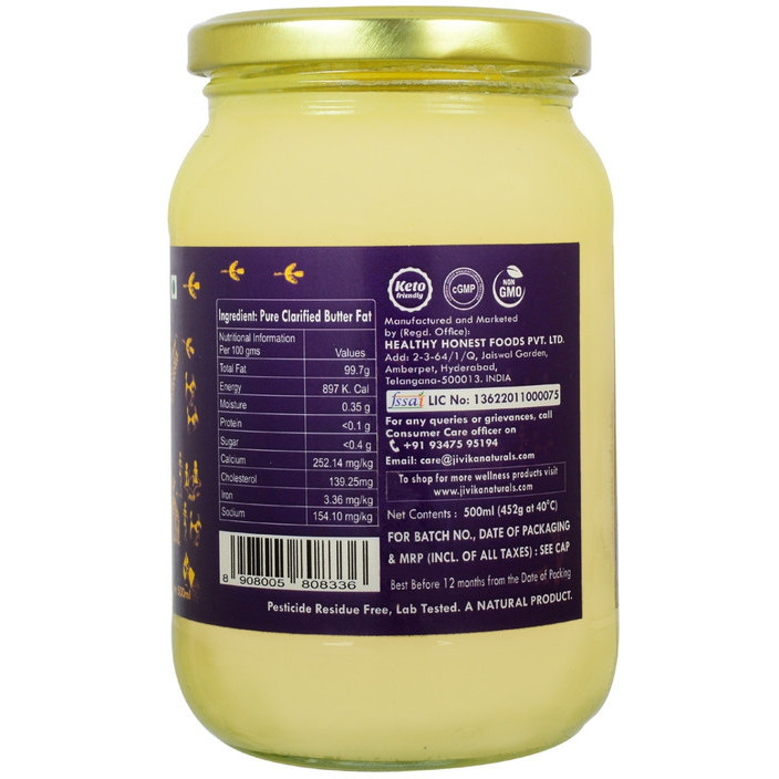 Jivika Naturals A2 Desi Cow Ghee  500ml