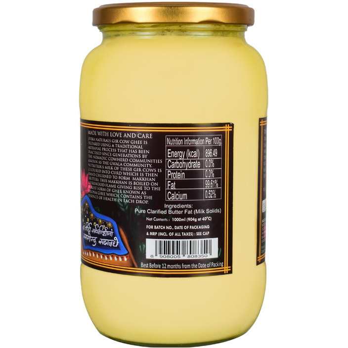 Jivika Naturals VEDIC HAND CHURNED BILONA GIR COW GHEE 1000ml