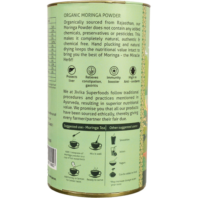 Jivika Naturals ORGANIC MORINGA POWDER 100G