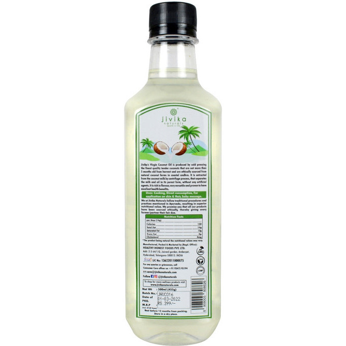 Jivika Naturals Cold-Pressed Virgin Coconut Oil 500ml