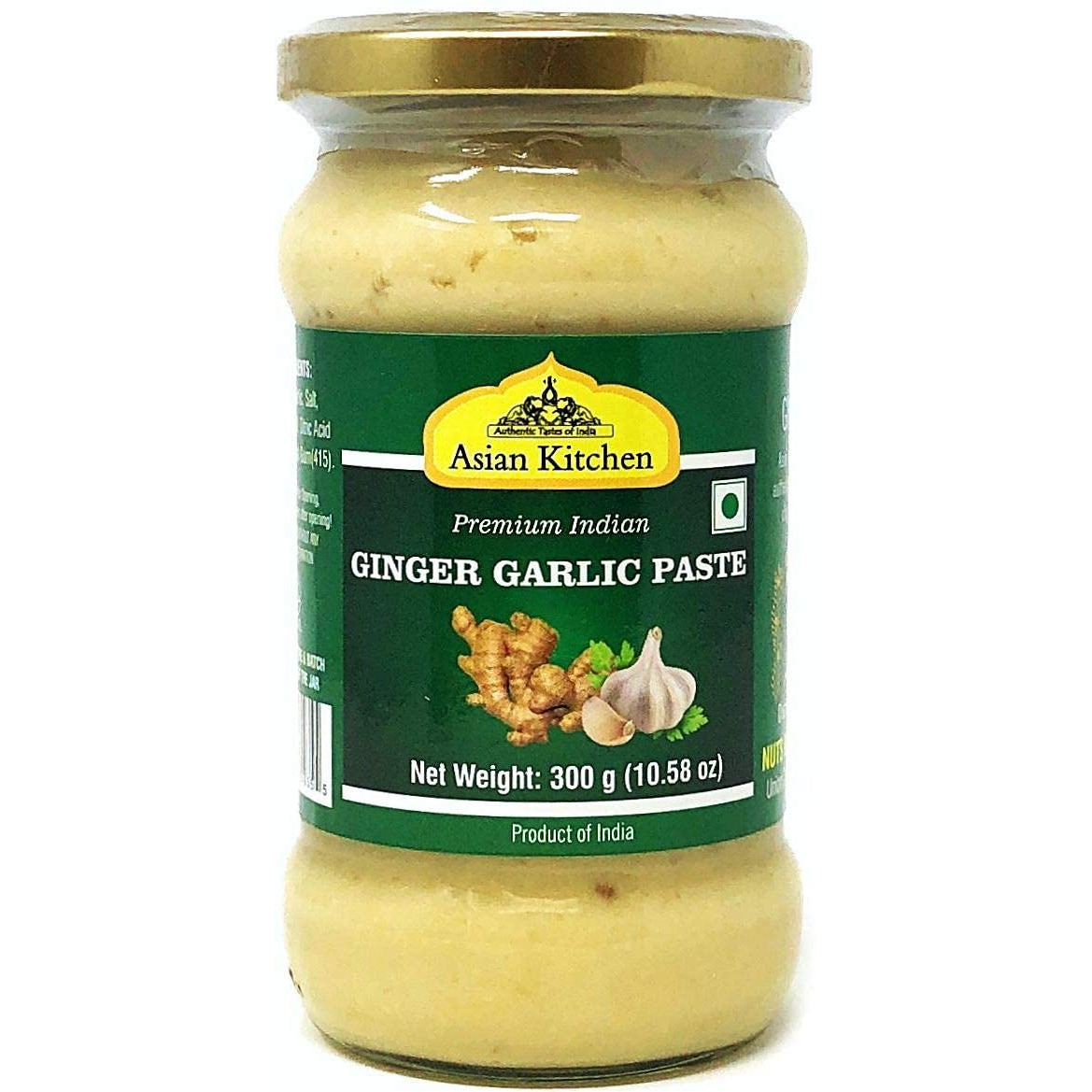 Asian Kitchen Ginger-Garlic Cooking Paste 10.58oz (300g) ~ Pack of 6 ~ Vegan | Glass Jar | Gluten Free | NON-GMO | No Colors | Indian Origin