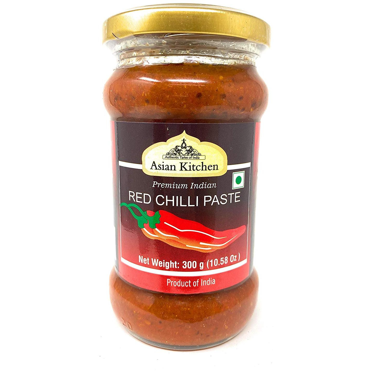 Asian Kitchen Red Chilli Cooking Paste 10.58oz (300g) ~ Vegan | Glass Jar | Gluten Friendly | NON-GMO | No Colors | Indian Origin