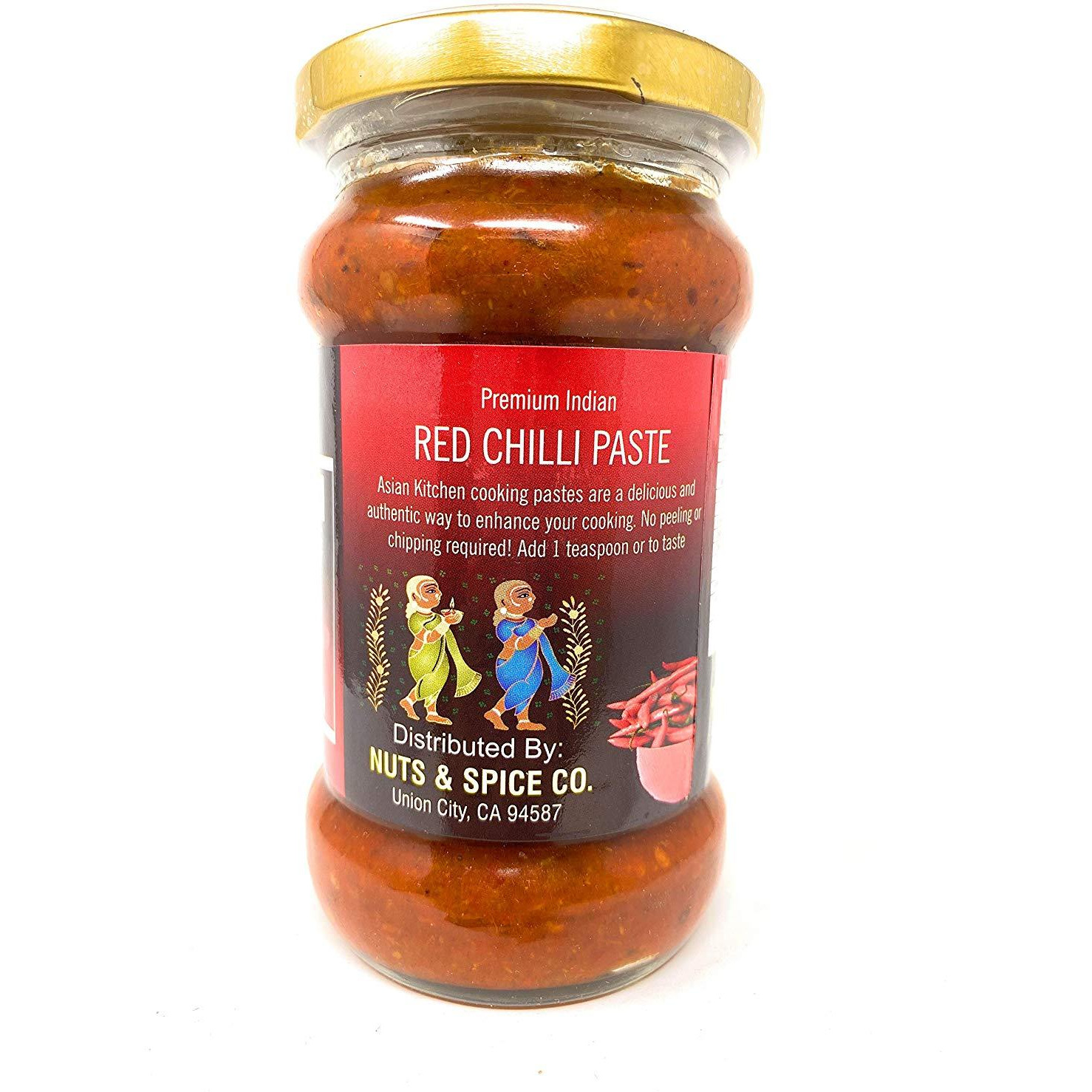 Asian Kitchen Red Chilli Cooking Paste 10.58oz (300g) ~ Vegan | Glass Jar | Gluten Friendly | NON-GMO | No Colors | Indian Origin