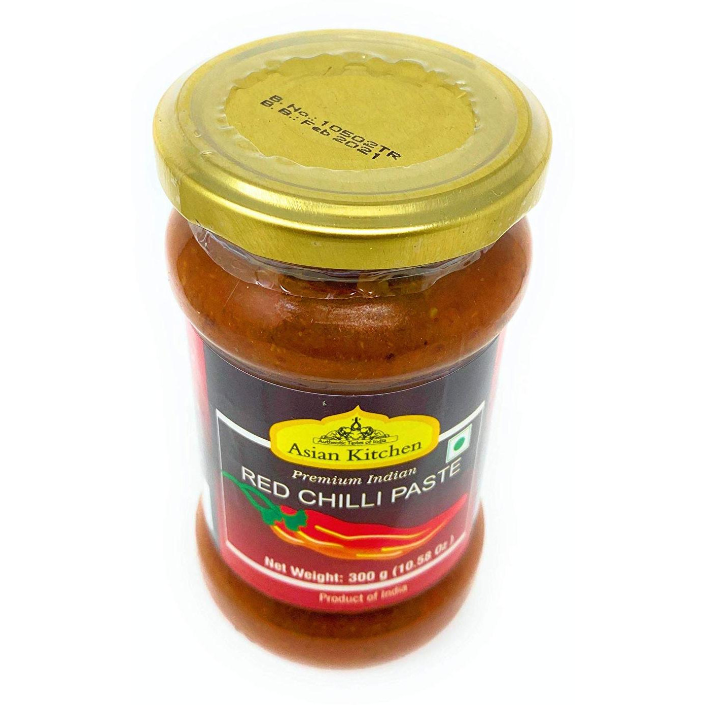 Asian Kitchen Red Chilli Cooking Paste 10.58oz (300g) ~ Vegan | Glass Jar | Gluten Friendly | NON-GMO | No Colors | Indian Origin