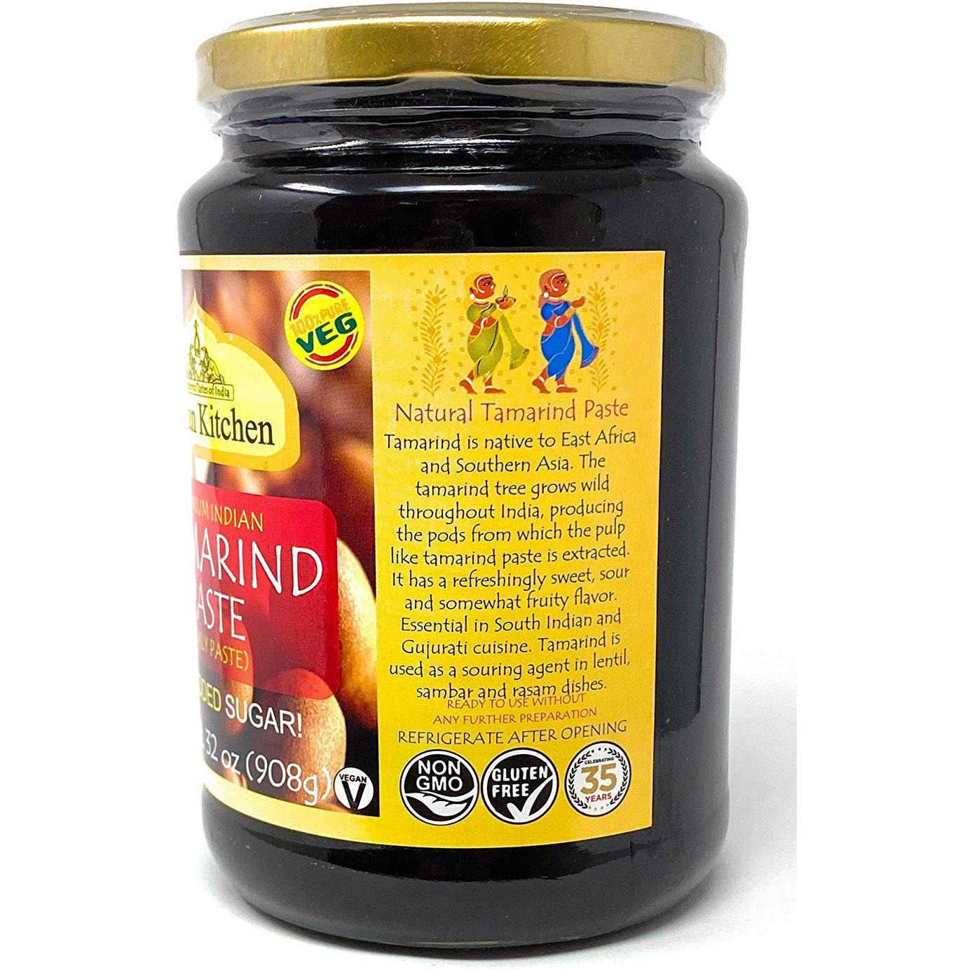 Asian Kitchen Tamarind Paste Puree (Imli) 8oz (227g) Glass Jar, Gluten Free, No Added Sugar ~ All Natural | Vegan | Non-GMO | No Colors | Indian Origin