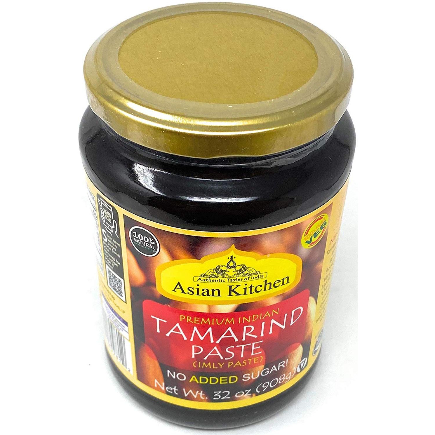 Asian Kitchen Tamarind Paste Puree (Imli) 8oz (227g) Glass Jar, Gluten Free, No Added Sugar ~ All Natural | Vegan | Non-GMO | No Colors | Indian Origin