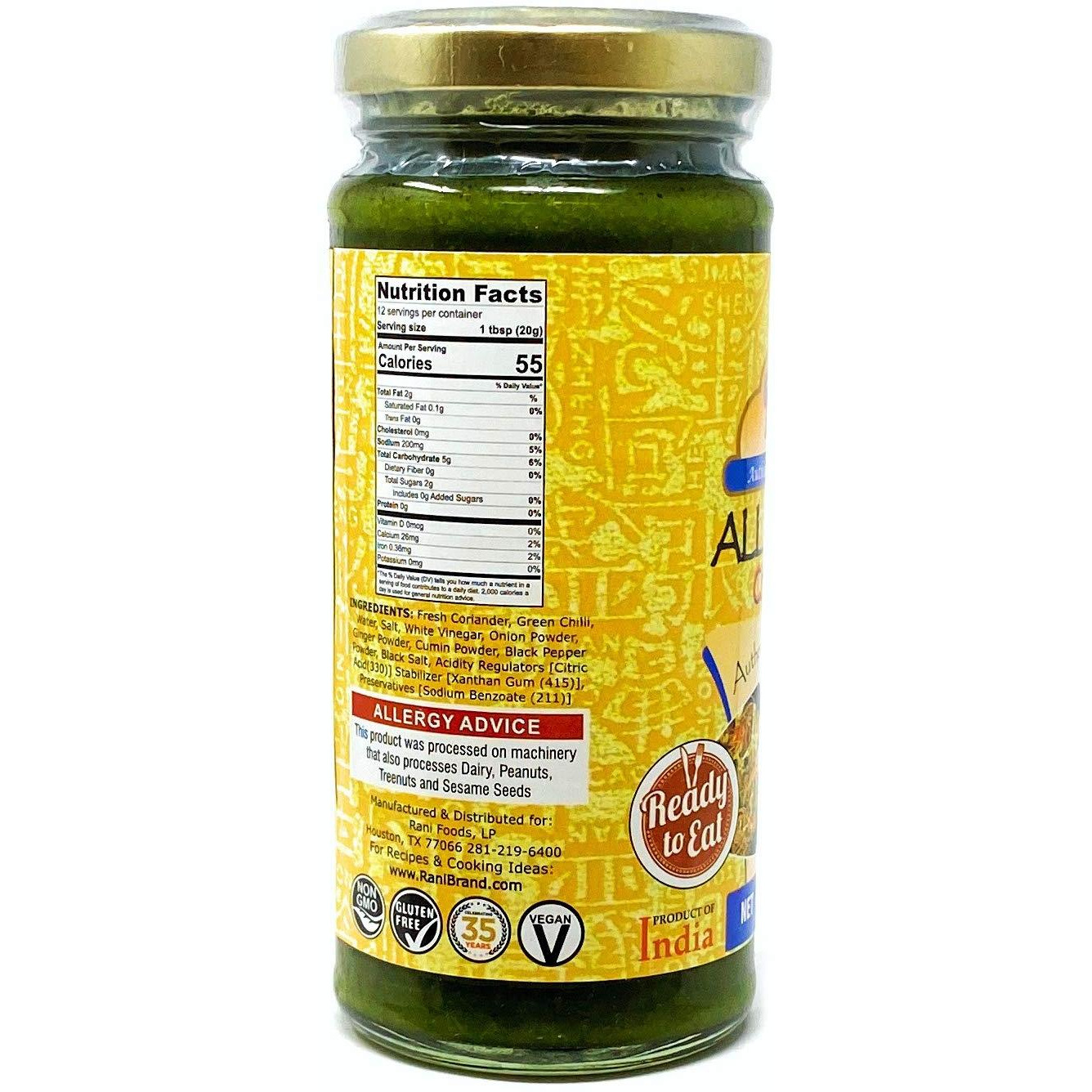 Rani All-in-One Chutney 8.8oz (250g) Glass Jar ~ No Colors | NON-GMO | Vegan | Gluten Friendly | Indian Origin
