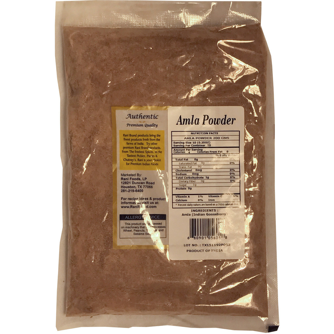 Rani Amla Powder (Indian Gooseberry) 3.5oz (100g) ~ All Natural, Indian Origin | No Color | Gluten Friendly | Vegan | NON-GMO | No Salt or fillers