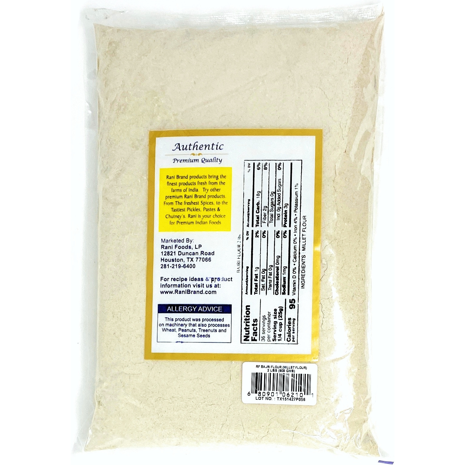 Rani Bajri Flour (Finger Millet) 2lbs (32oz) Bulk ~ All Natural | Vegan | Gluten Friendly | NON-GMO | Indian Origin
