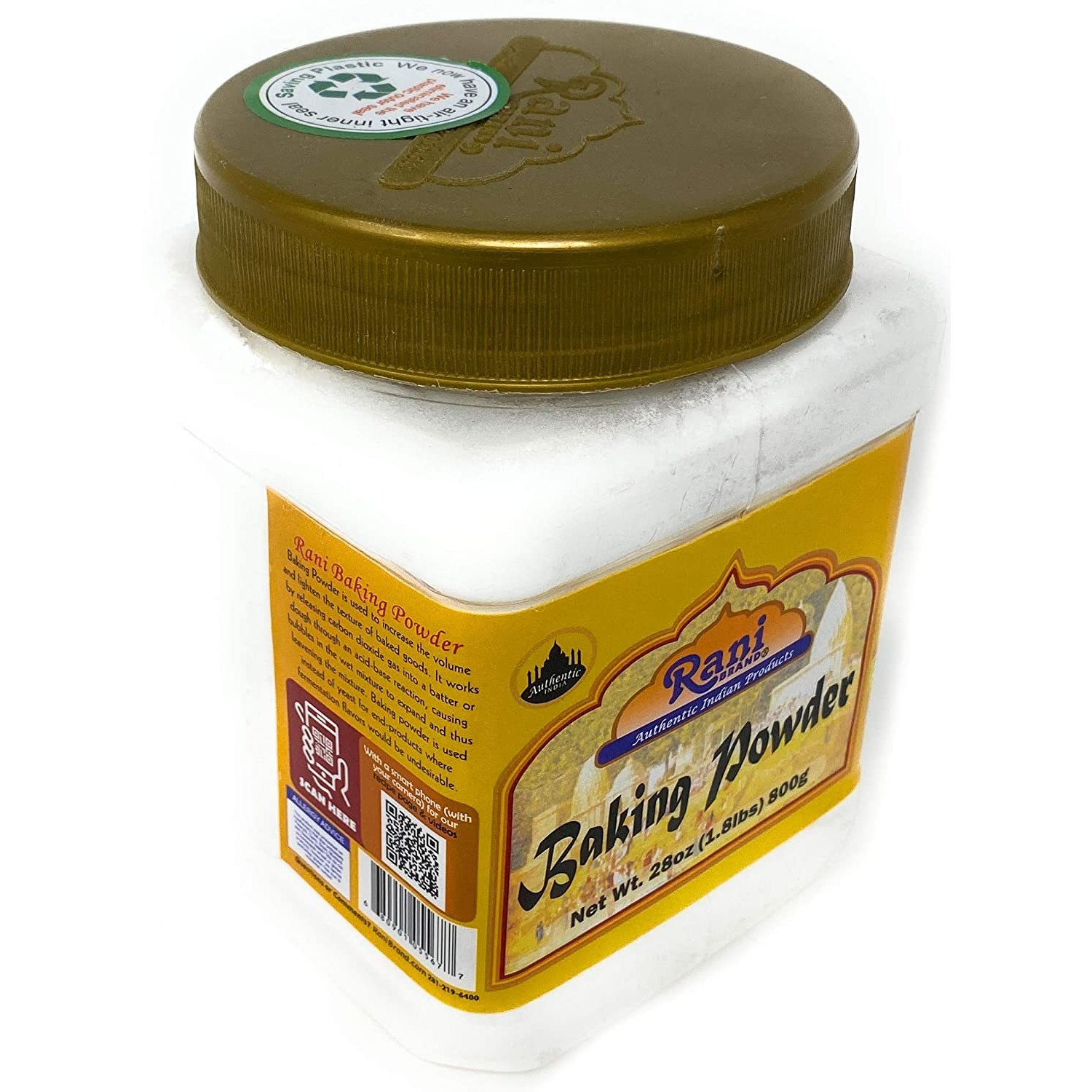 Rani Baking Powder (SODIUM BI-CARBONATE) 28 Ounce (800g) 1.8lbs ~ Used for cooking, NON-GMO | Indian Origin | Gluten Friendly