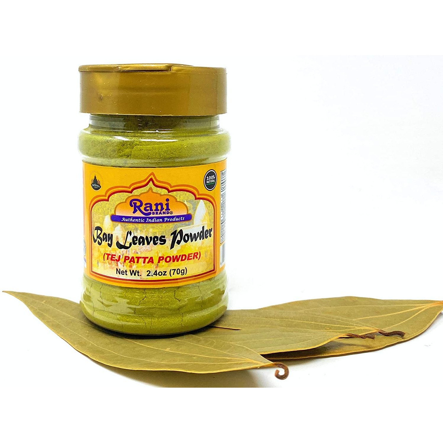 Rani Bay Leaf (Leaves) Powder 2.4oz (70g) PET Jar, All Natural ~ Gluten Friendly | NON-GMO | Vegan | Indian Origin (Tej Patta)