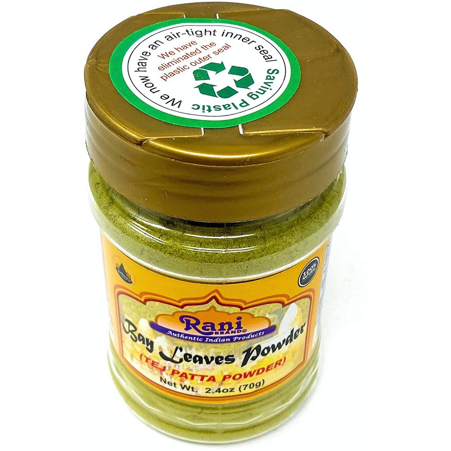 Rani Bay Leaf (Leaves) Powder 2.4oz (70g) PET Jar, All Natural ~ Gluten Friendly | NON-GMO | Vegan | Indian Origin (Tej Patta)