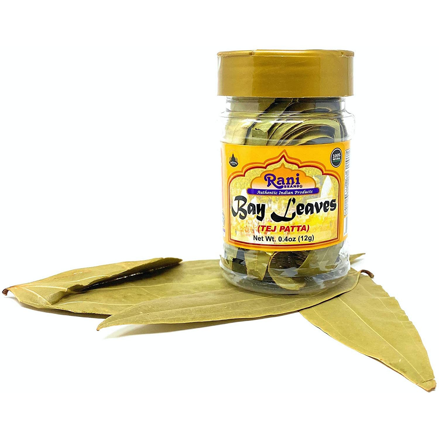 Rani Bay Leaf (Leaves) Whole Spice Hand Selected Extra Large 12g (0.4oz) PET Jar, All Natural ~ Gluten Friendly | NON-GMO | Vegan | Indian Origin (Tej Patta)